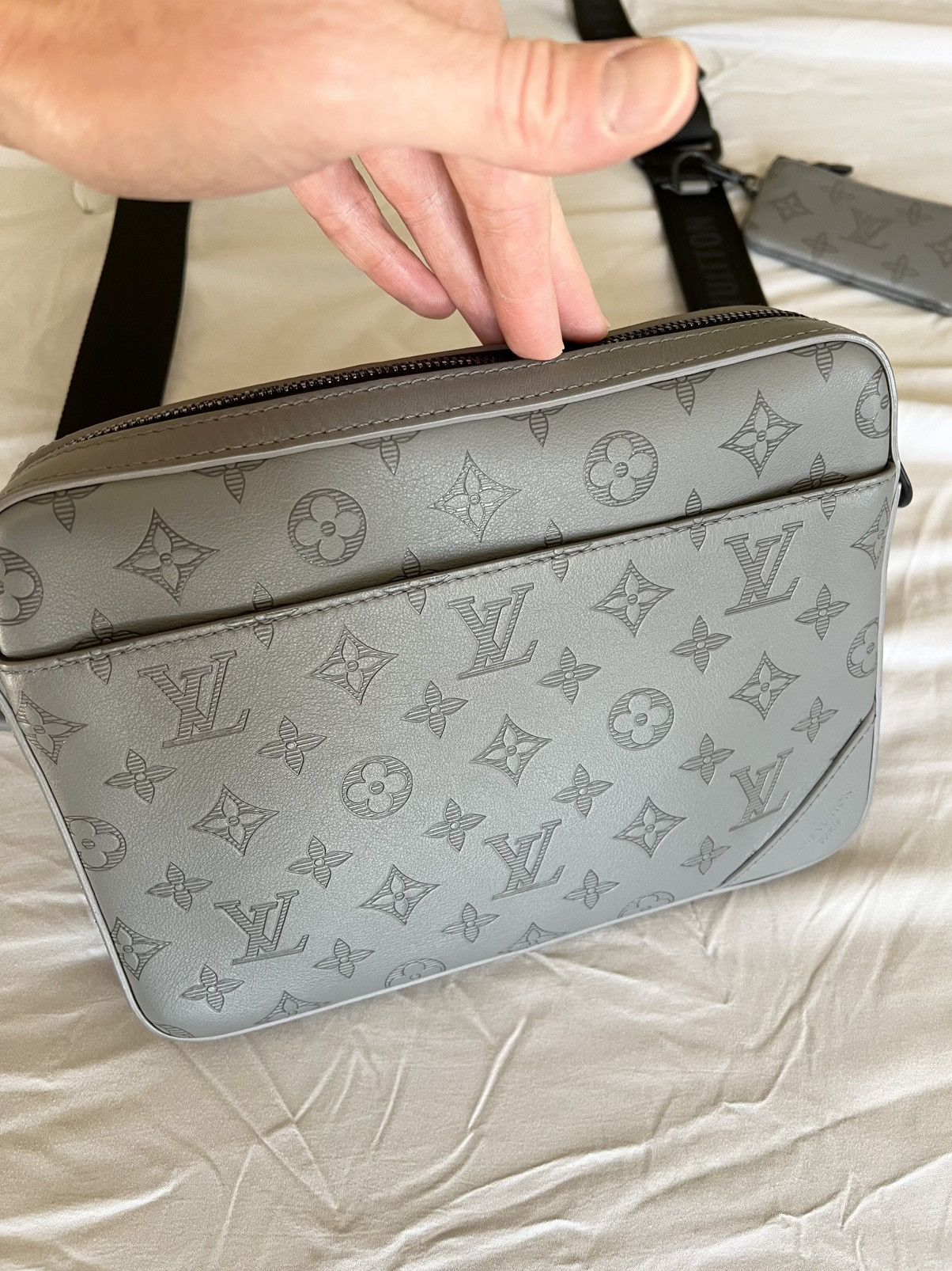Louis Vuitton LOUIS VUITTON Monogram Shadow LV Duo Messenger Bag Grey Size ONE SIZE - 1 Thumbnail