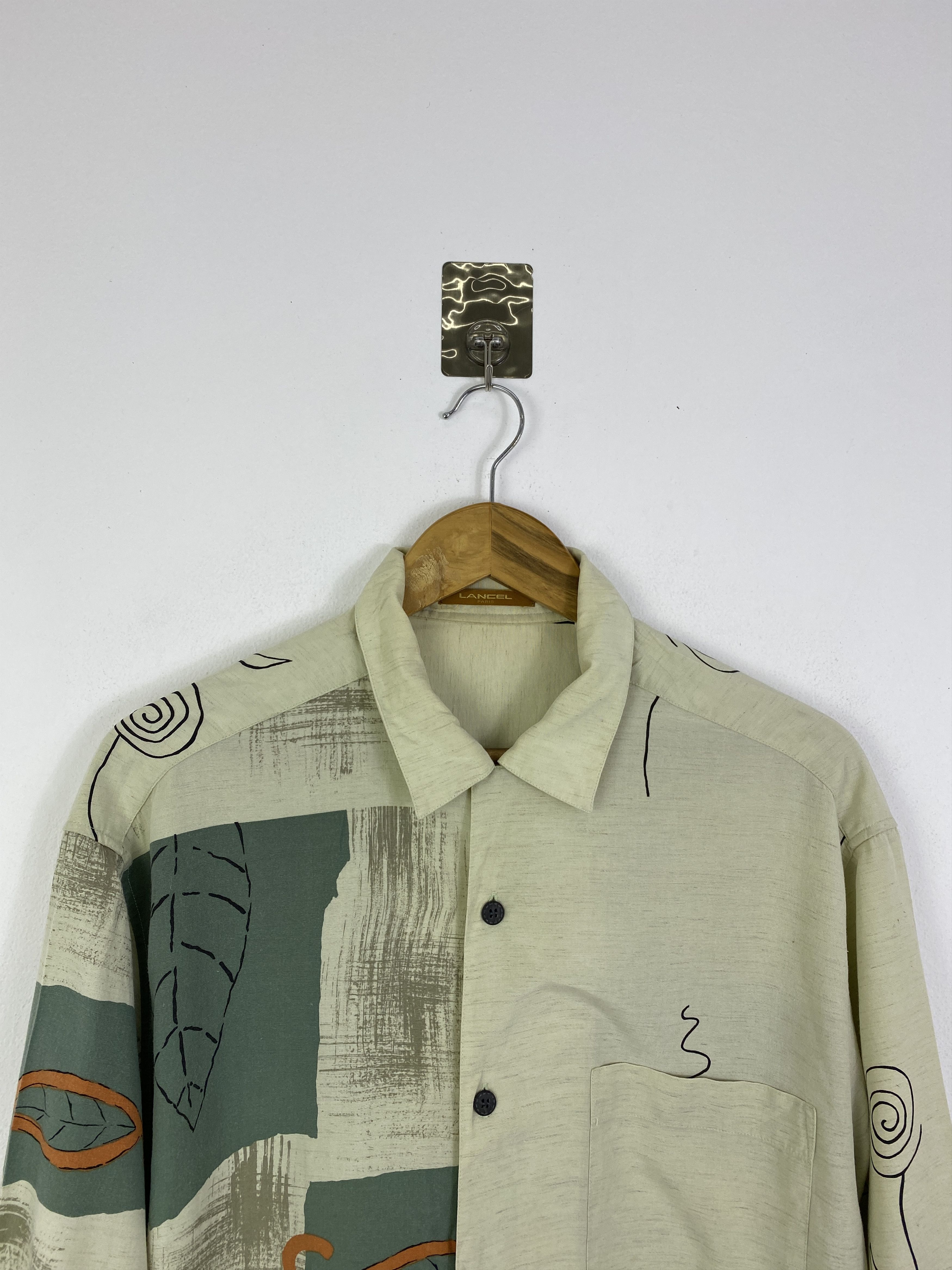 Lancel Vintage Lancel Paris Abstract Button Up Shirt TA0710 Size US L / EU 52-54 / 3 - 2 Thumbnail