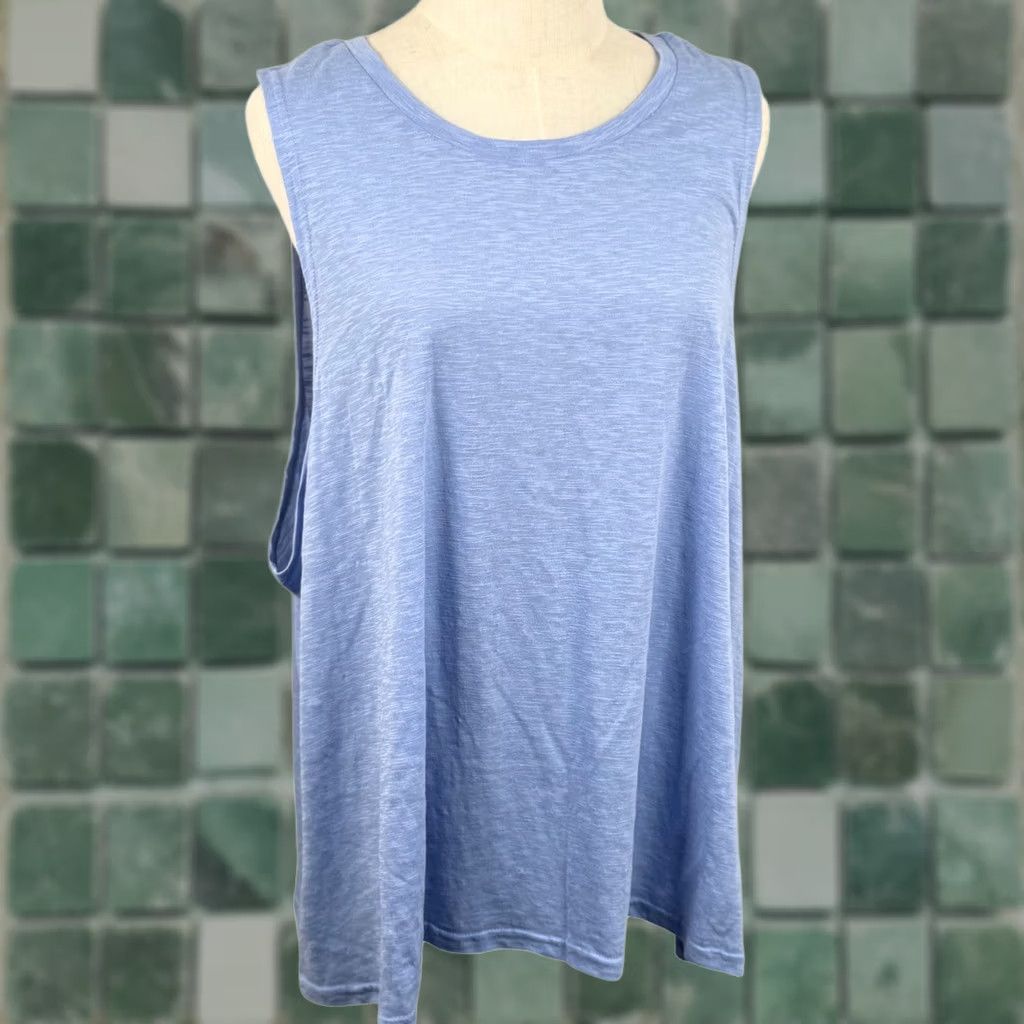 Vintage VINTAGE Penelope Rose Tank Top Womens 3X Sleeveless Cotton Blend Slub Knit Blue NWT Size XXL / US 16-18 / IT 52-54 - 1 Thumbnail