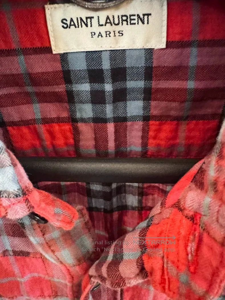Saint Laurent Paris Saint Laurent Red Plaid Button. Size US M / EU 48-50 / 2 - 2 Thumbnail