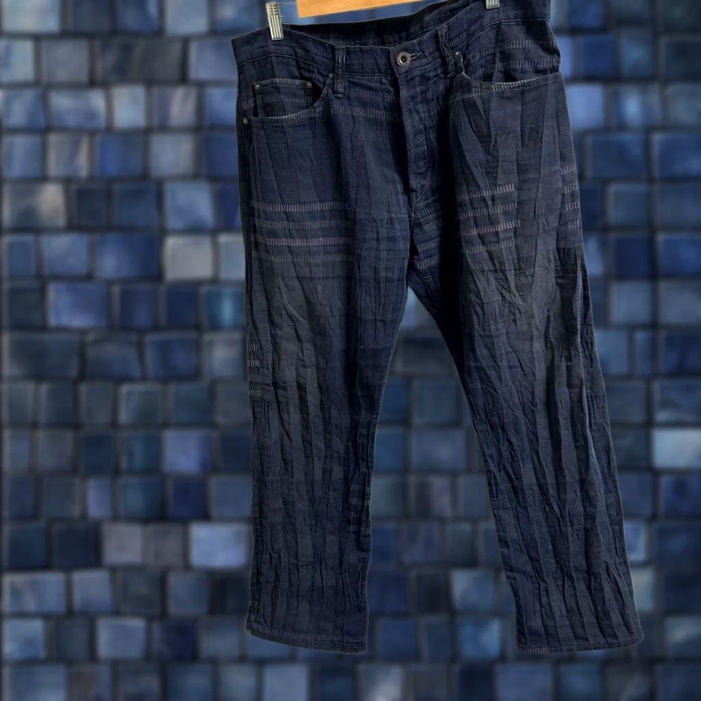 Issey Miyake ISSEY MIYAKE Pants Men XL Navy Cotton Wrinkle-Processed Used Size US 36 / EU 52 - 1 Thumbnail