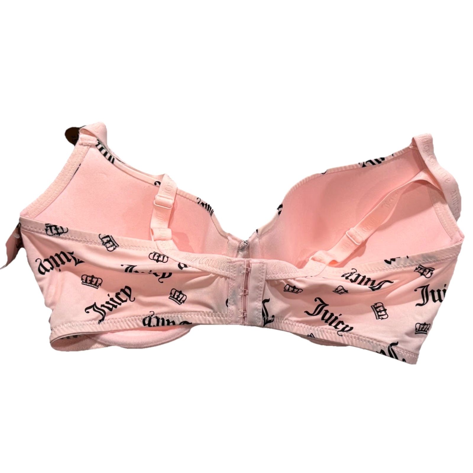 Juicy Couture JUICY COUTURE Sleek & Smooth Bra 38DD Pink Underwired Womens Jersey Logo Script Size ONE SIZE - 3 Thumbnail