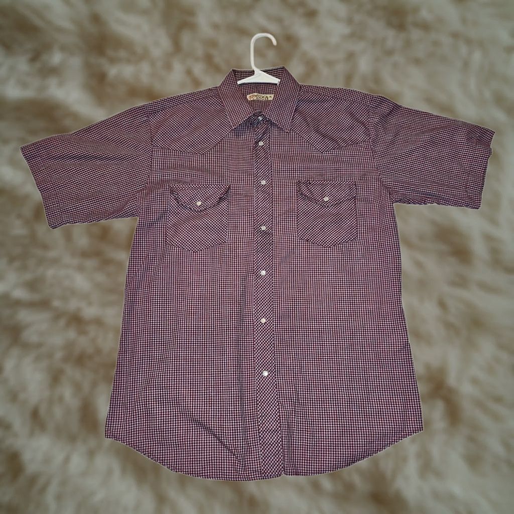 Roper Roper Pearl Snap Shirt Short Sleeve Men Large Red Check Western Cowboy Shirt Size US L / EU 52-54 / 3 - 1 Thumbnail