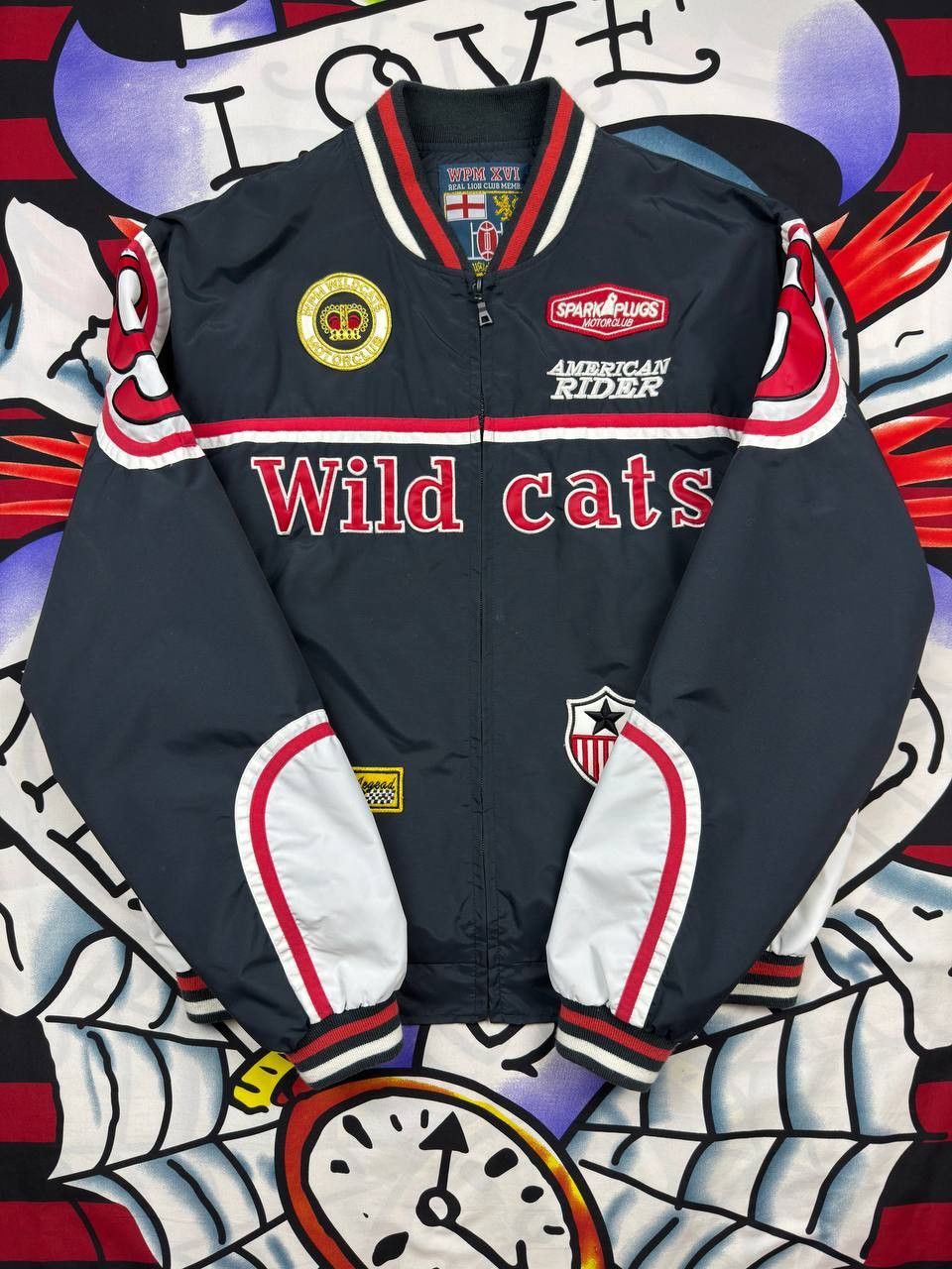NASCAR Wild Cats 69 Lion club Streetwear Racing Light Jacket 90s Size US M / EU 48-50 / 2 - 1 Thumbnail