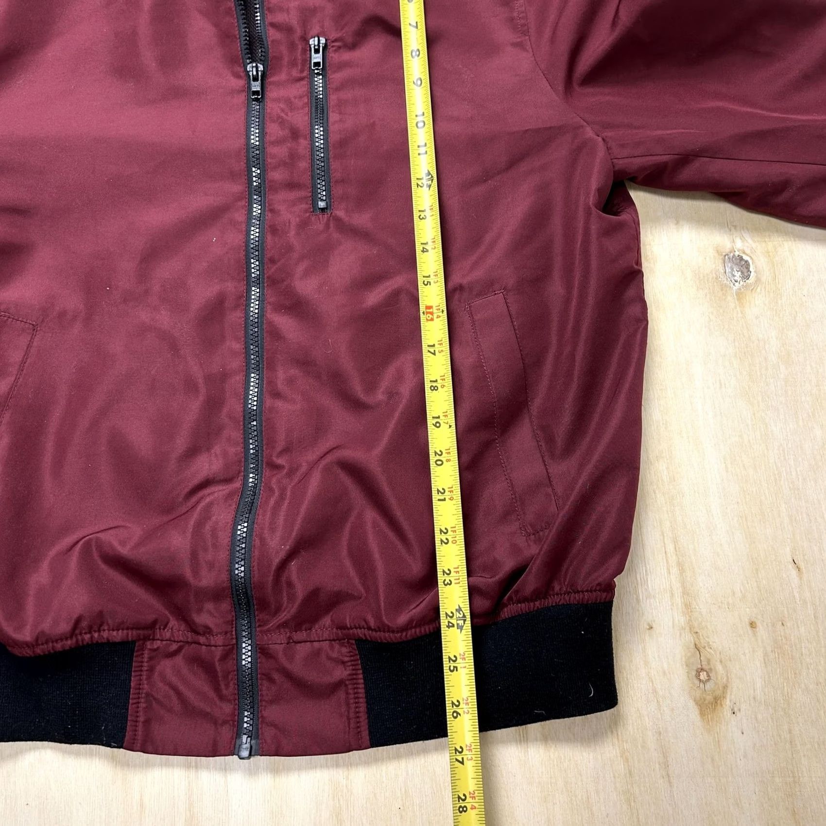 Asos ASOS Jacket Mens Large Red Bomber Full Zip Lined Pocket Lightweight Polyester Size US L / EU 52-54 / 3 - 6 Thumbnail