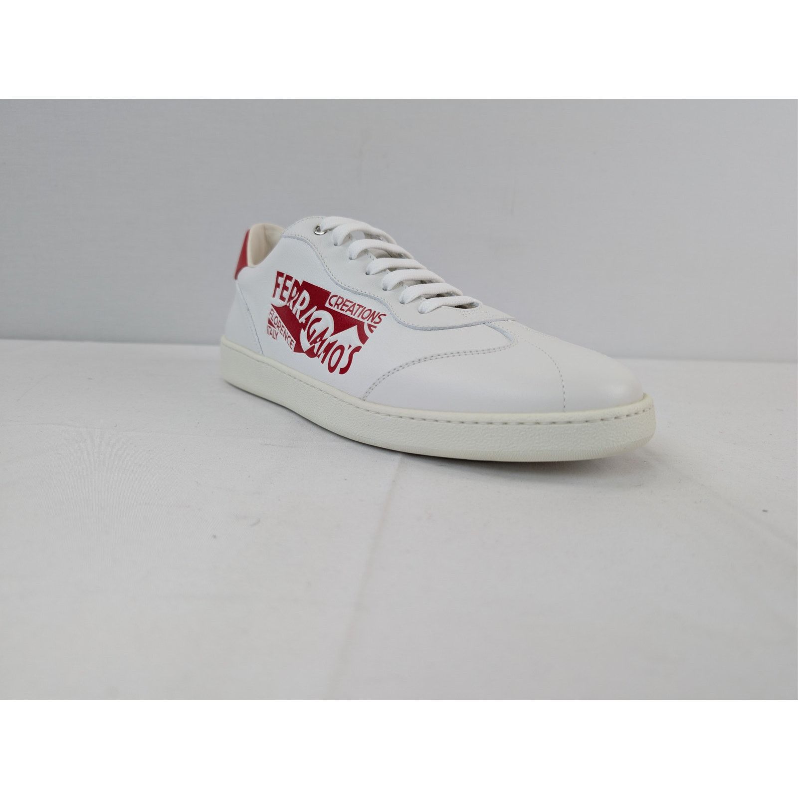 Salvatore Ferragamo o1rshd1 Achille Venn Low-Top Sneakers in White/Red Size US 11 / EU 44 - 2 Thumbnail