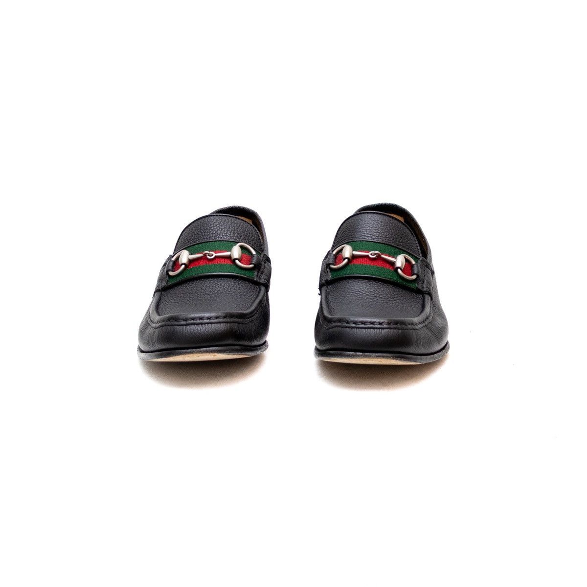 Designer × Gucci WEB Horse-bit Black Pebbled Leather Loafers Men’s Size 9.5us Size US 9.5 / EU 42-43 - 5 Thumbnail