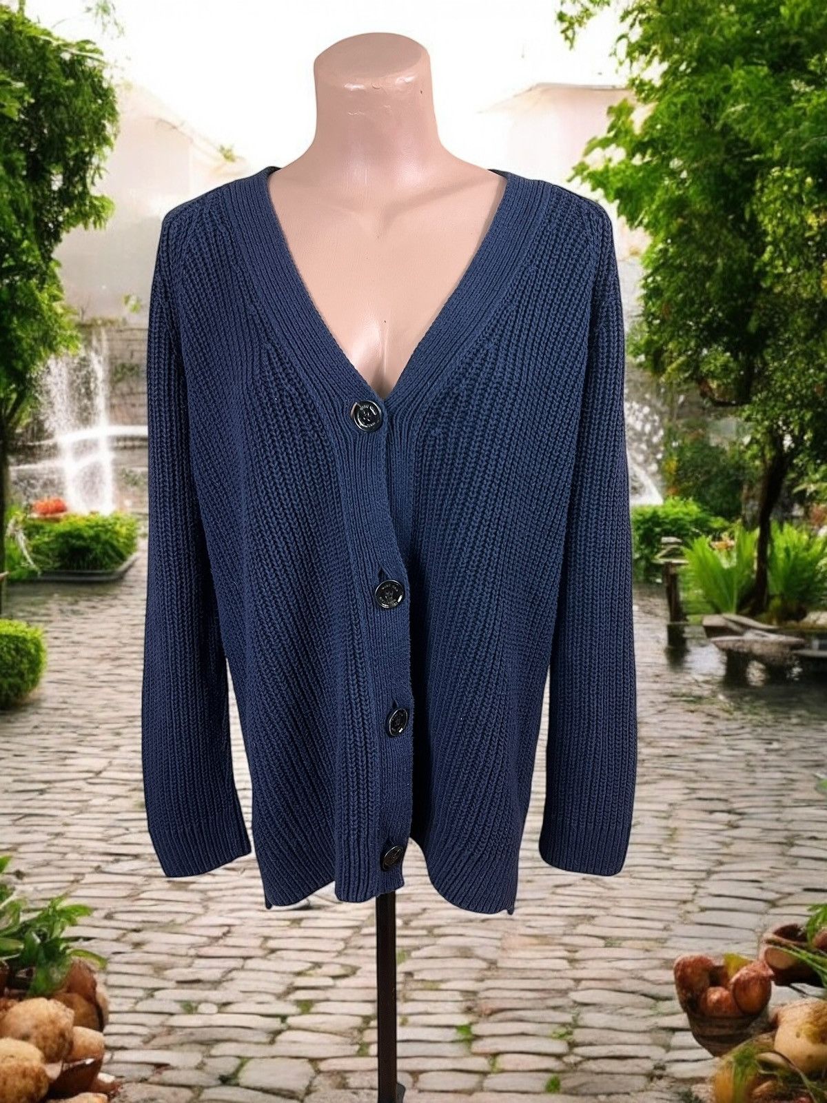 Other Marc Cain navy oversized cardigan size N2 / 36 Size S / US 4 / IT 40 - 1 Thumbnail