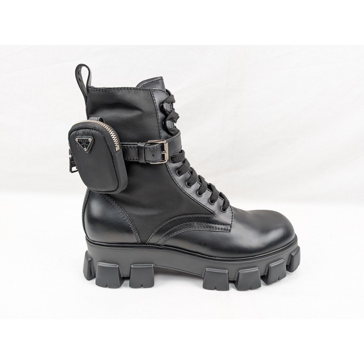 Prada Prada Side Zip Boots Size 10 Black Leather Dress Shoes