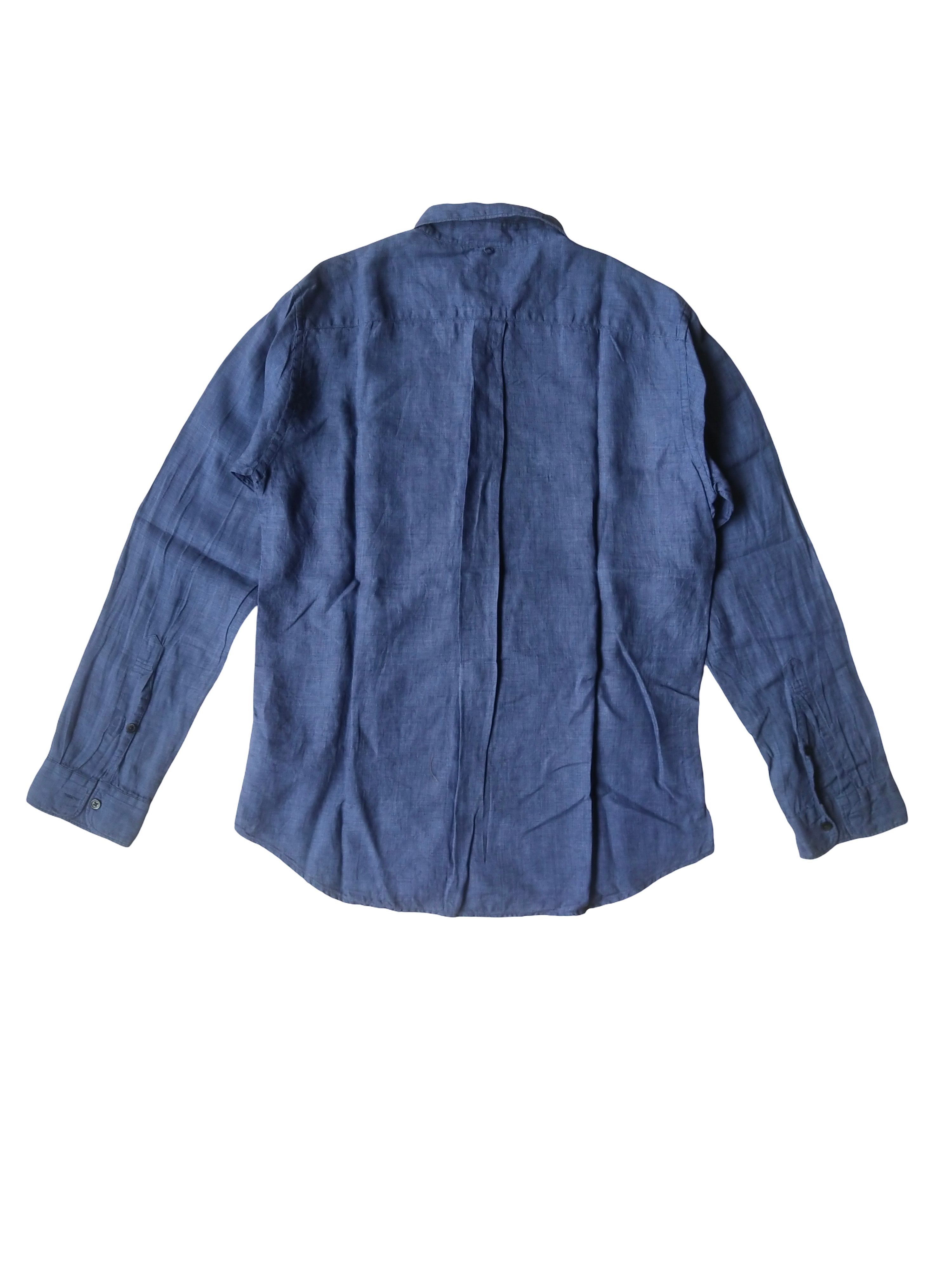 Beams Plus BEAMS B:Ming 100% Linen Navy Blue Long Sleeve Shirt City Boy Size US L / EU 52-54 / 3 - 4 Thumbnail