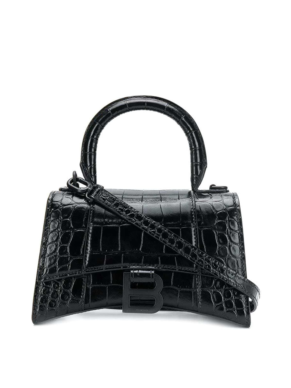 Balenciaga o1tr1nto0126 Size: OS / Hourglass XS Handbag in Black Size ONE SIZE - 1 Thumbnail