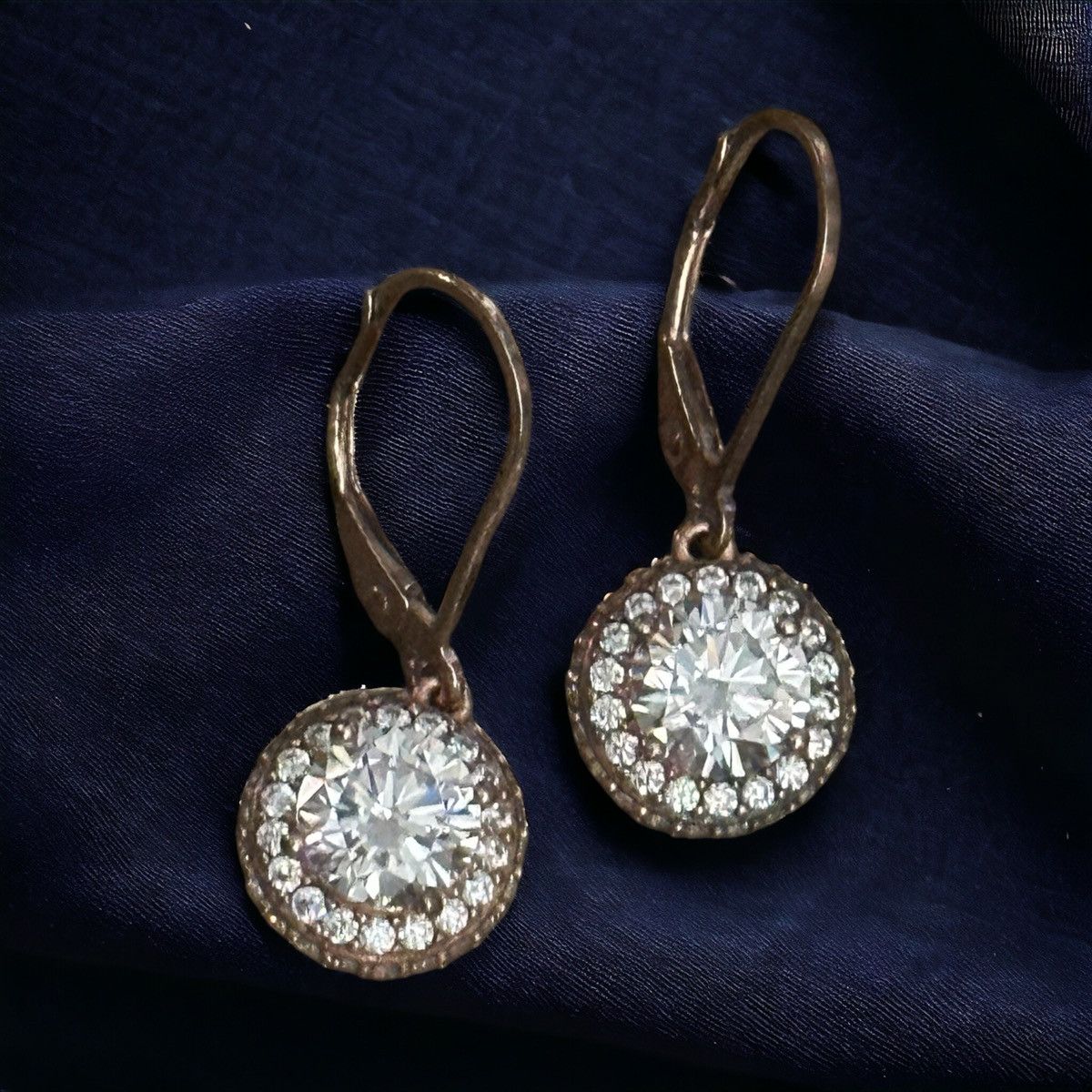 Other Rhinestone halo lever back drop earrings Size ONE SIZE - 1 Thumbnail