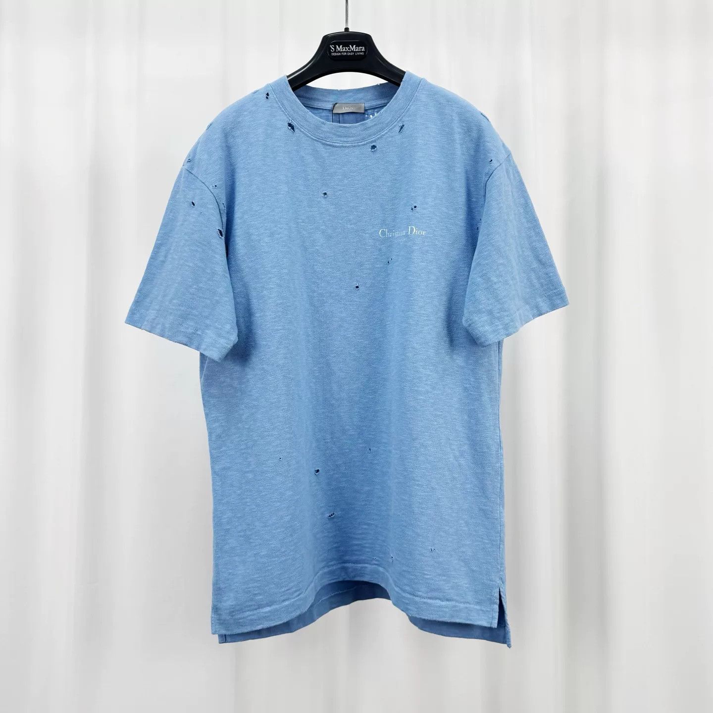 Dior Dior New Distressed Blue Letter Print Tee Size XS / US 0-2 / IT 36-38 - 1 Thumbnail
