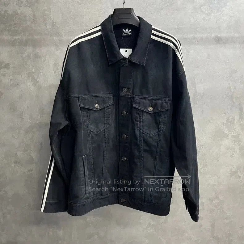 Balenciaga Balenciaga x Adidas Black Denim Jacket. Size US XS / EU 42 / 0 - 1 Thumbnail