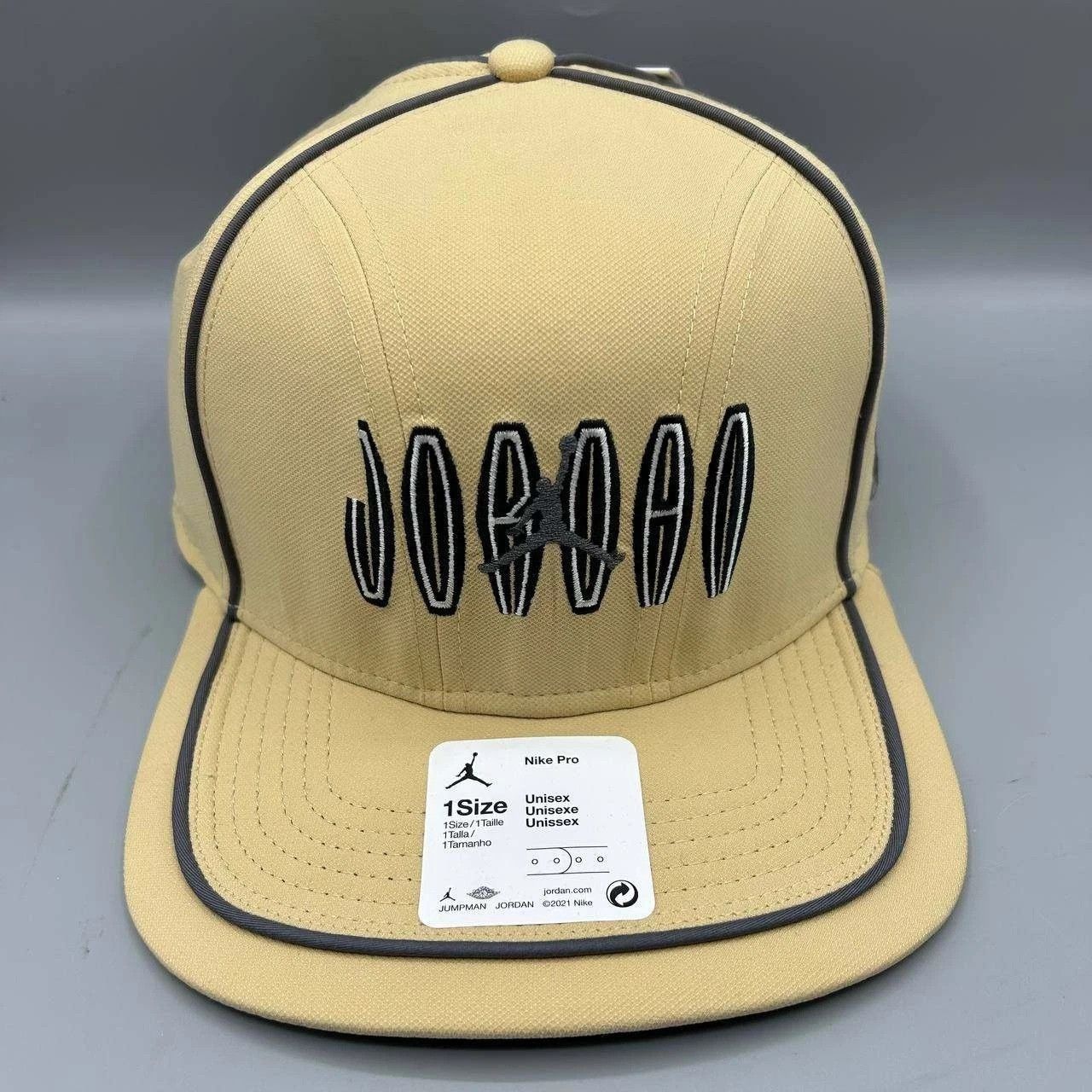 Jordan Brand Air Jordan Hat Men Yellow Embroidered Nike Pro Snap Back Cap Size ONE SIZE - 1 Thumbnail