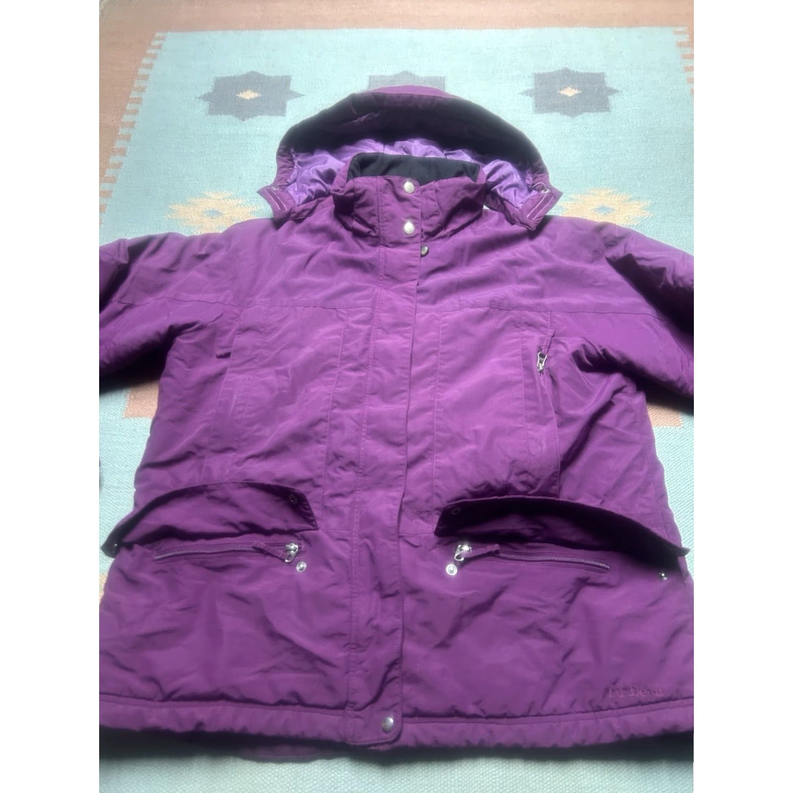 Vintage VINTAGE LL Bean hooded puffer jacket purple insulated ski snow Women’s 1X XL Jacket Hooded Winter Women’s XL Purple Nylon Ski G4 Size XL / US 12-14 / IT 48-50 - 3 Thumbnail