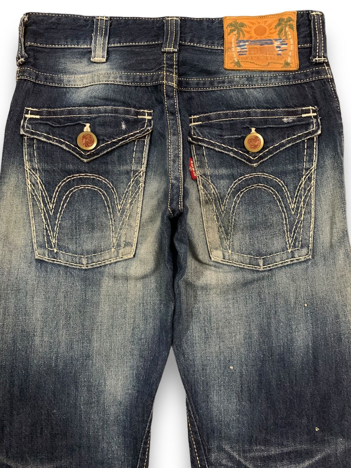 Edwin Vintage Edwin Blue Trip Flare Bootcut Distressed Jeans Size US 31 - 10 Thumbnail