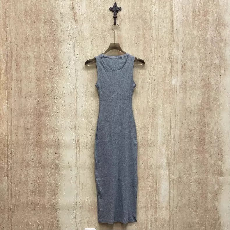Loewe LOEWE Gray embroidered logo sleeveless dress Size S / US 4 / IT 40 - 2 Thumbnail