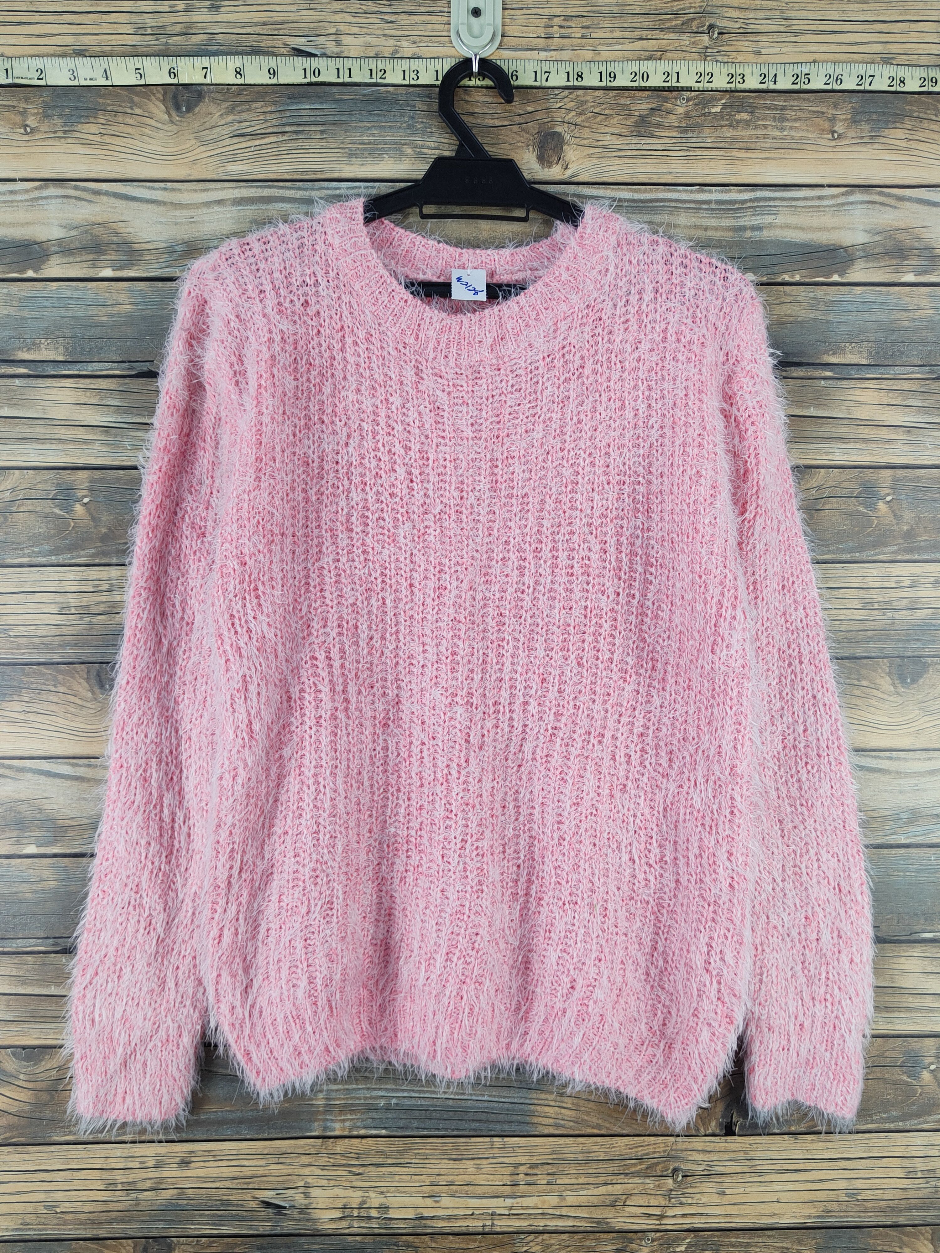 Japanese Brand Pink Shag Shaggy Fur Mohair Knitwear #W2126