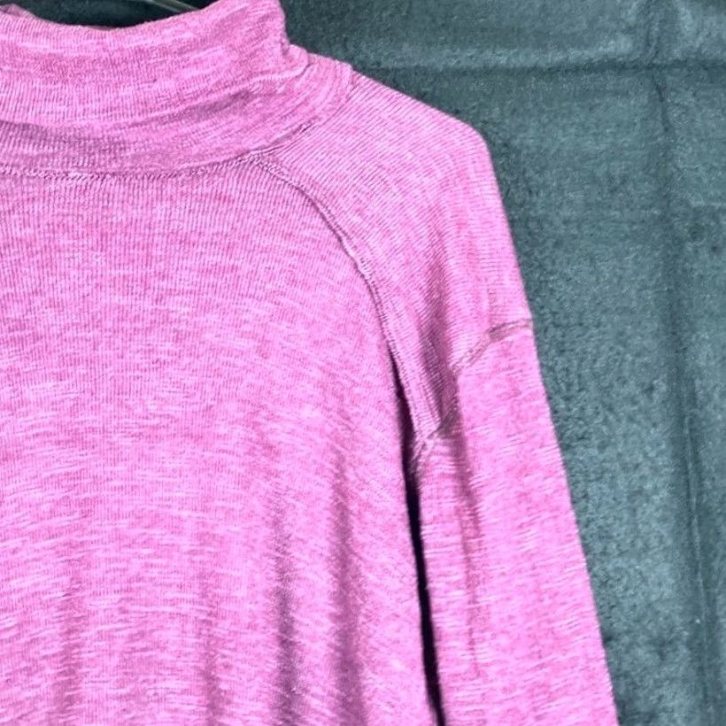 Free People We The Free Womens Sweatshirt Plum Split Back Turtleneck Cotton Blend XS Size XS / US 0-2 / IT 36-38 - 5 Thumbnail