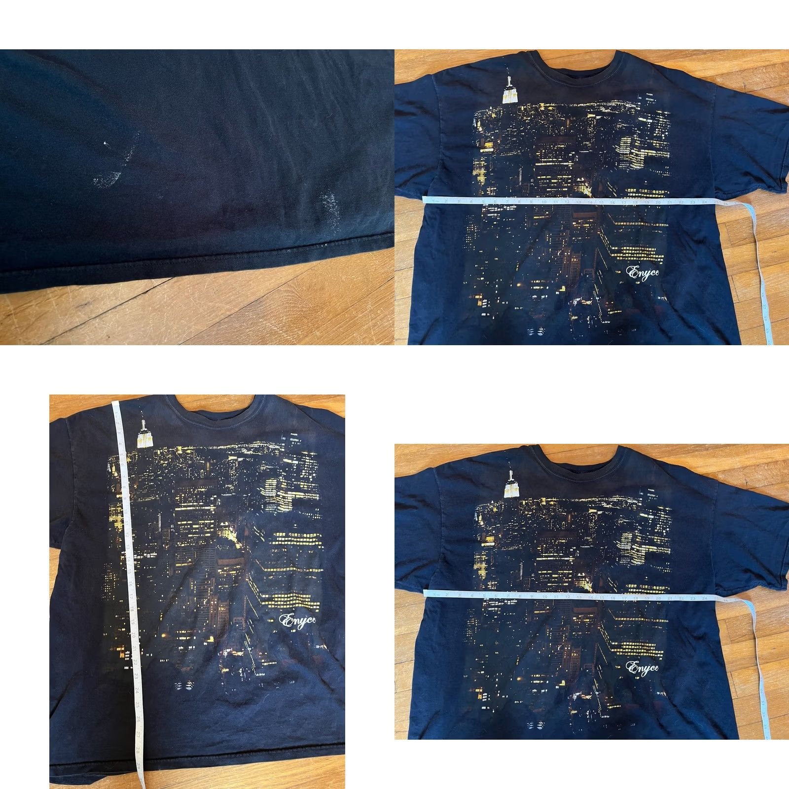 Enyce VINTAGE Enyce T Shirt Men’s 3XL Black City Lights Night Designer Mens Size US XXL / EU 58 / 5 - 8 Thumbnail