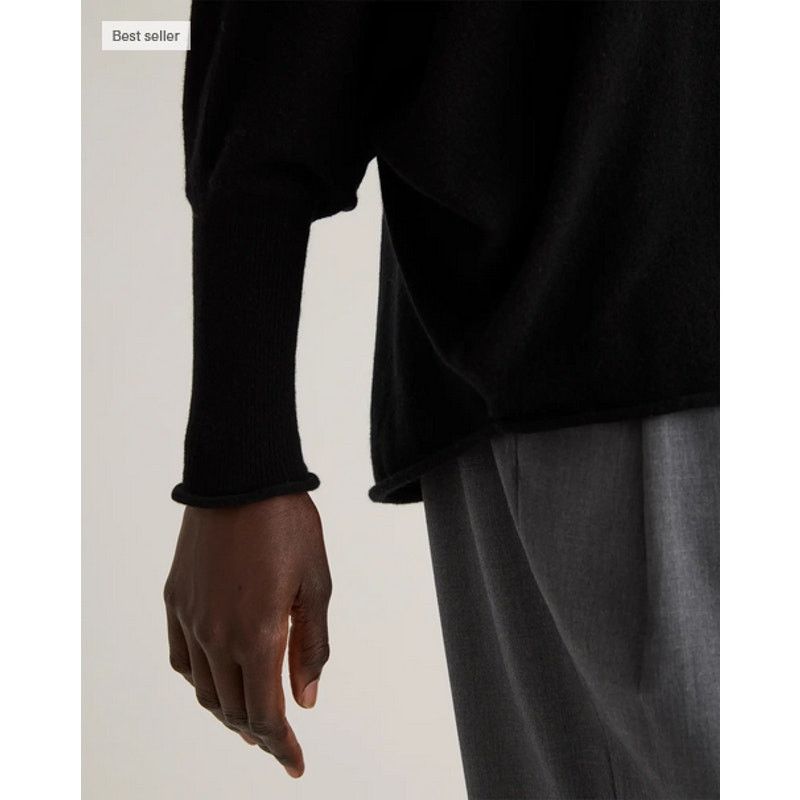 Quince Quince Mongolian Cashmere Batwing Sweater Black S/M Size M / US 6-8 / IT 42-44 - 4 Thumbnail