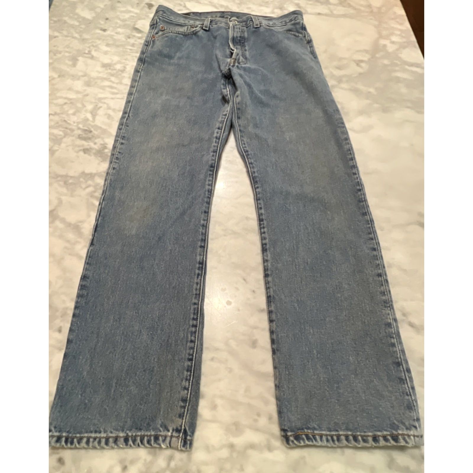 Levi's VINTAGE Levi’s 501 Jeans Button Fly Men’s 33x30 Blue Faded Straight Size US 33 - 3 Thumbnail