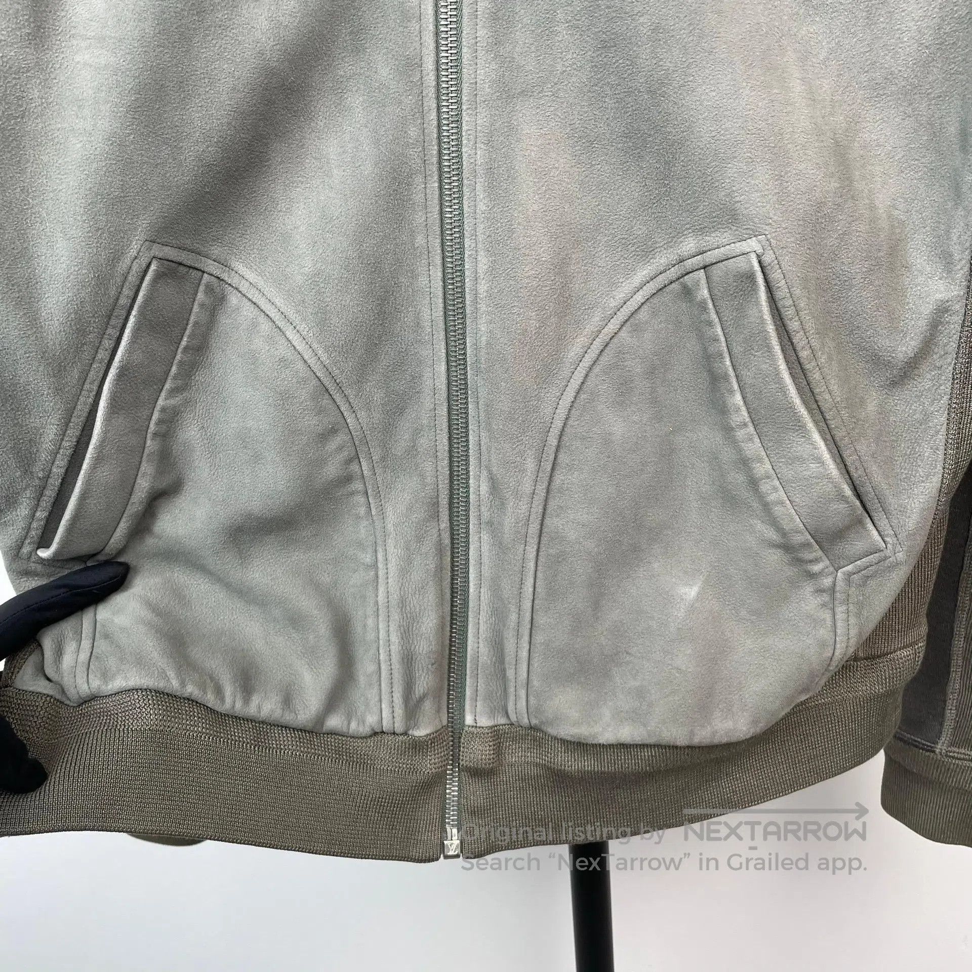 Louis Vuitton Louis Vuitton Gray Green Wool Blend Leather Zipper Jacket| Size US XXL / EU 58 / 5 - 3 Thumbnail