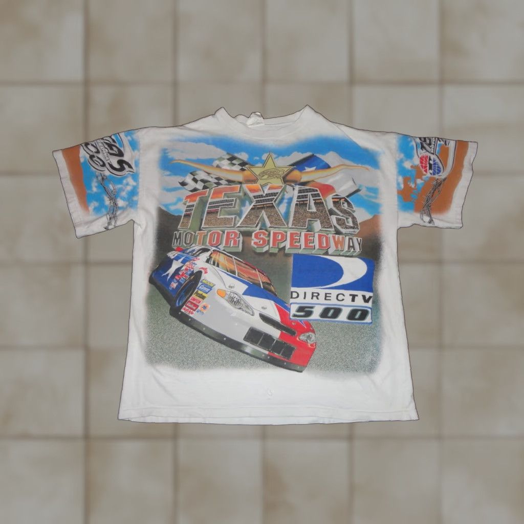 NASCAR VINTAGE NASCAR Texas Motor Speedway 2000 AOP All Over Print T ...