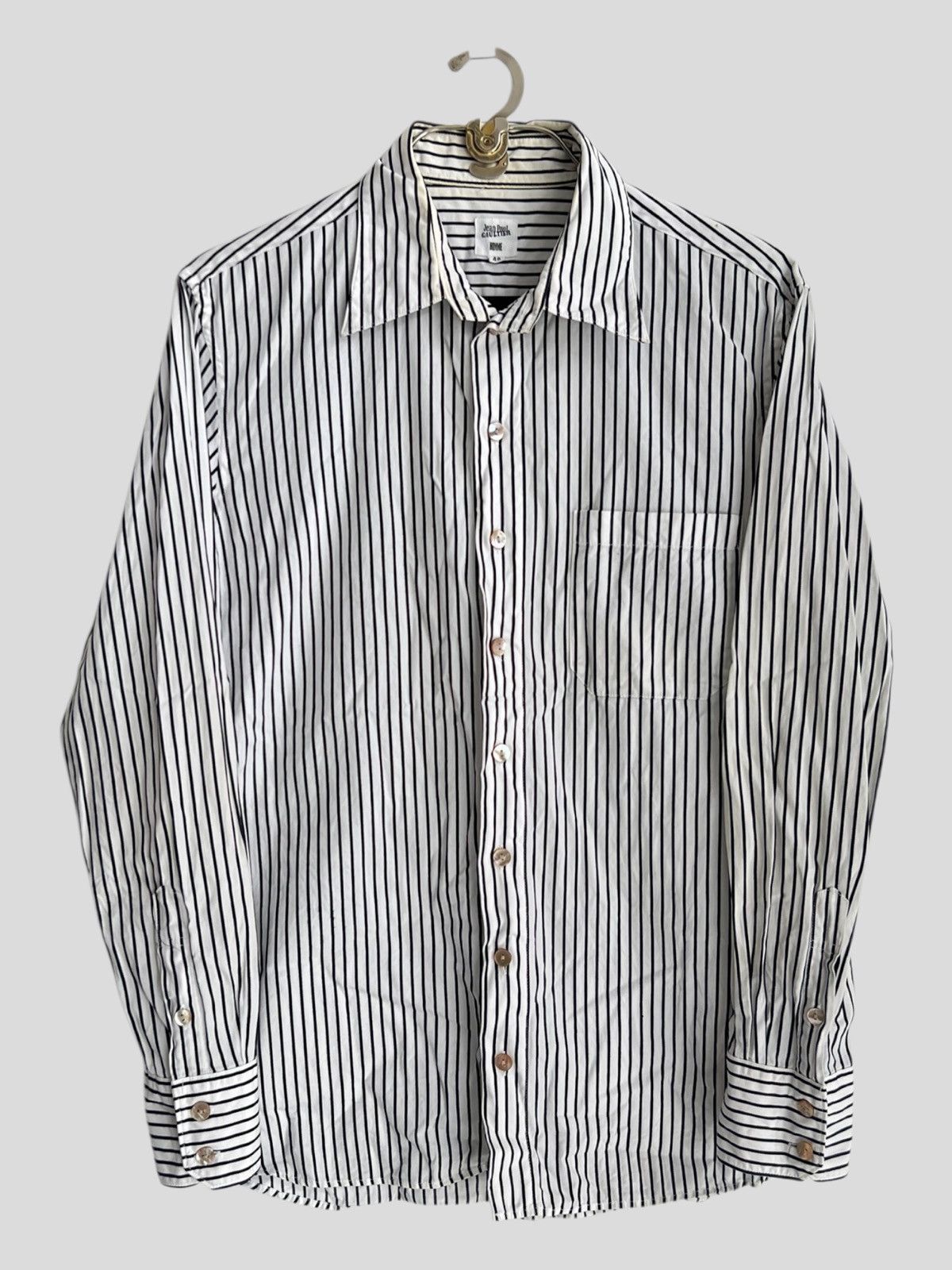 90s Jean Paul Gaultier Gentleman Cut Pinstriped Button Shirt