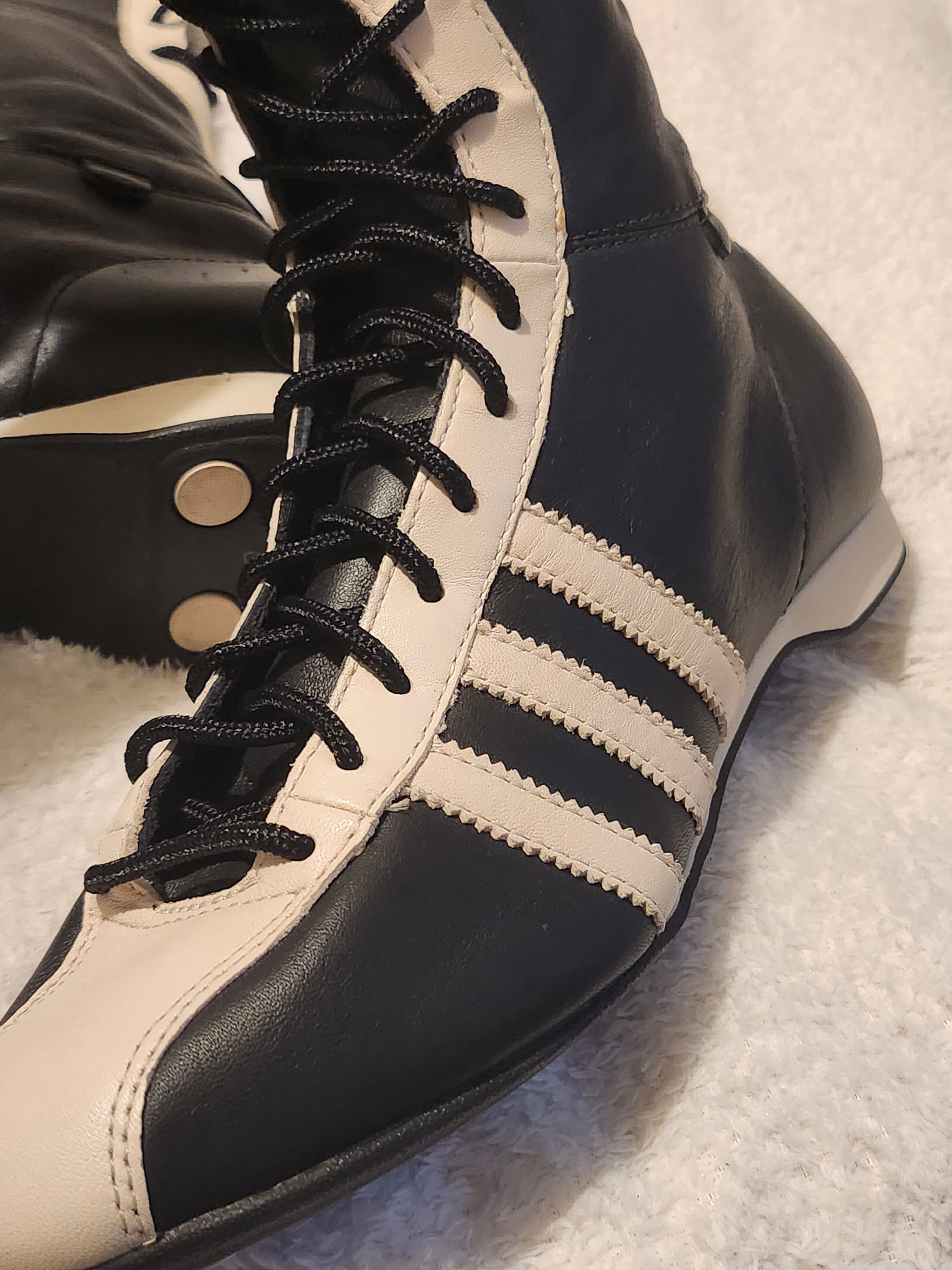 Adidas Adidas Santos boots leather knee high boxing black and white Size US 5.5 / IT 35.5 - 3 Thumbnail