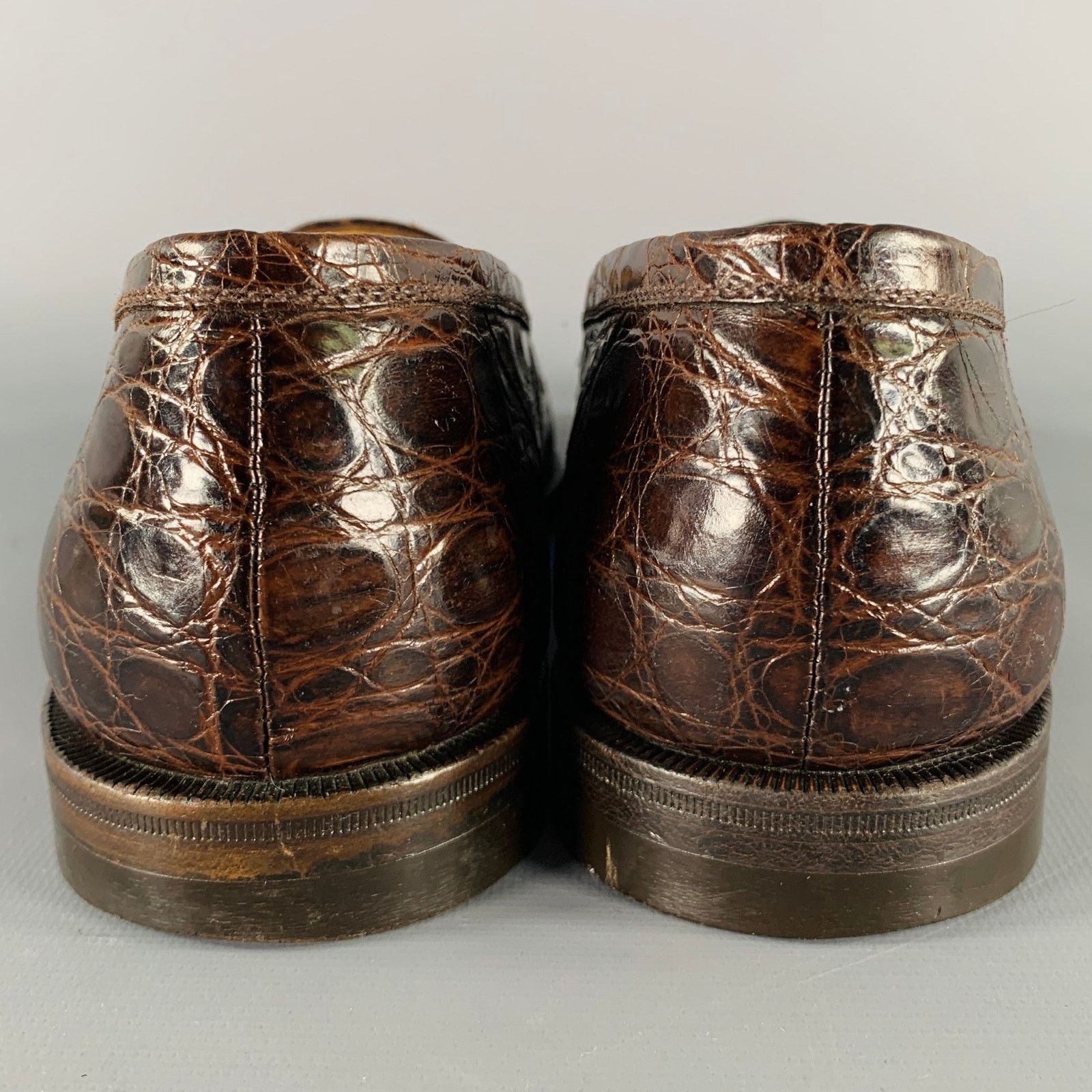 Testoni A.TESTONI Size 8.5 Brown Alligator Leather Moccasin Loafers Size US 8.5 / EU 41-42 - 3 Thumbnail