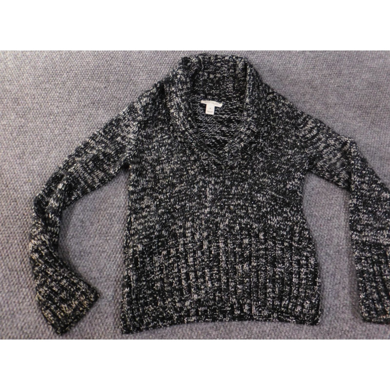 White House Black Market White House Black Market Sweater M Womens Pullover Knit Cowl Neck Black Acrylic Rib Knit Casual Size M / US 6-8 / IT 42-44 - 3 Thumbnail