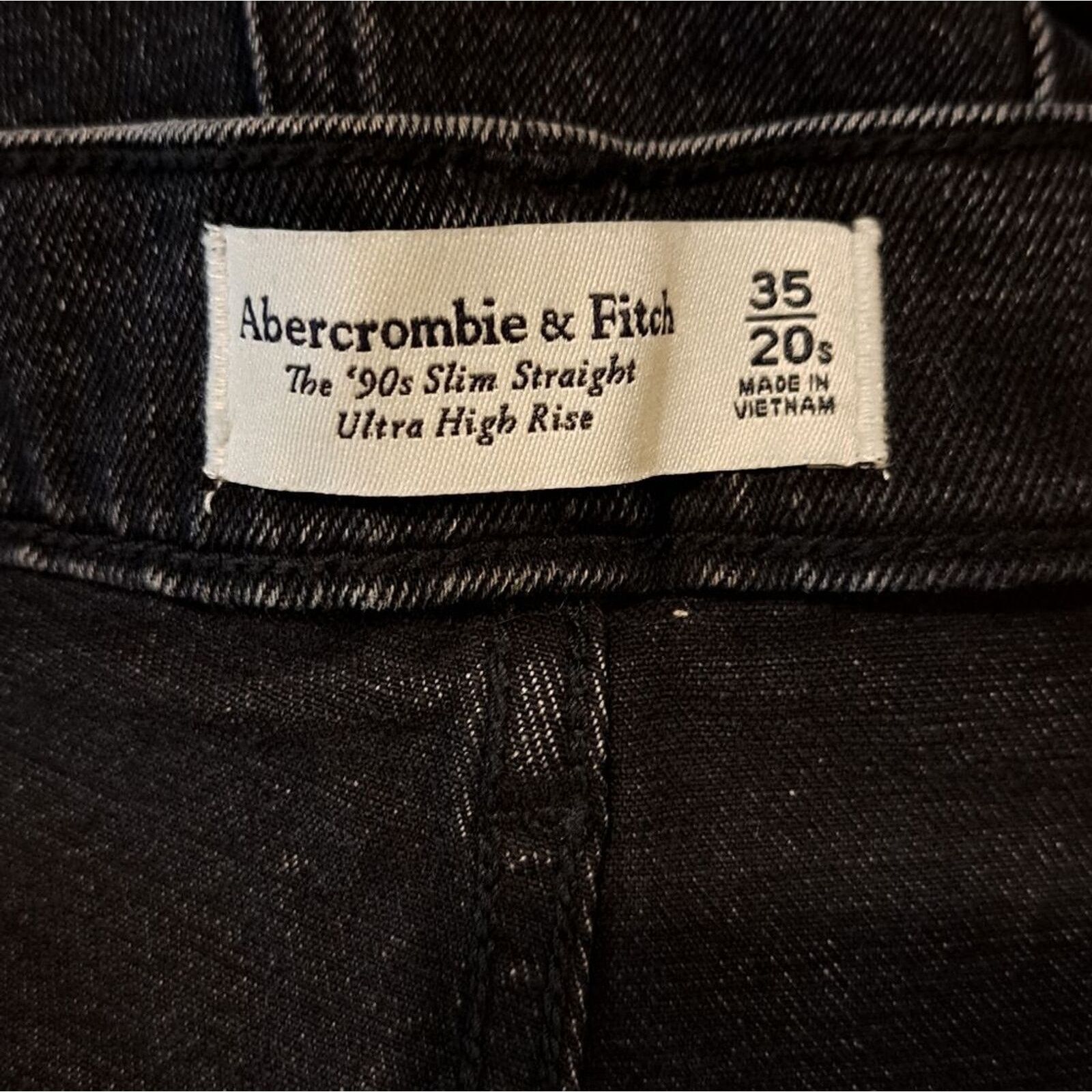 Abercrombie & Fitch Abercrombie & Fitch The 90's Slim High Rise black jeans 35 Size 35" - 7 Thumbnail
