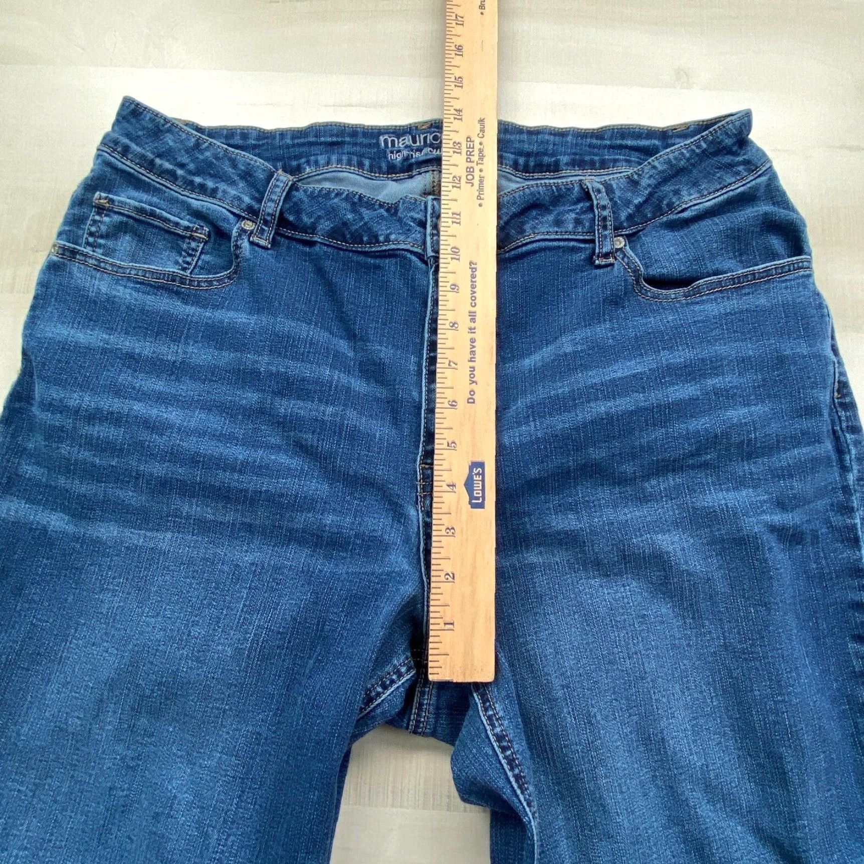 Vintage Maurices Womens High Rise Bootcut Jeans Blue 34 Medium Wash Stretch Cotton Blend Size 24" / US 00 / IT 34 - 6 Thumbnail