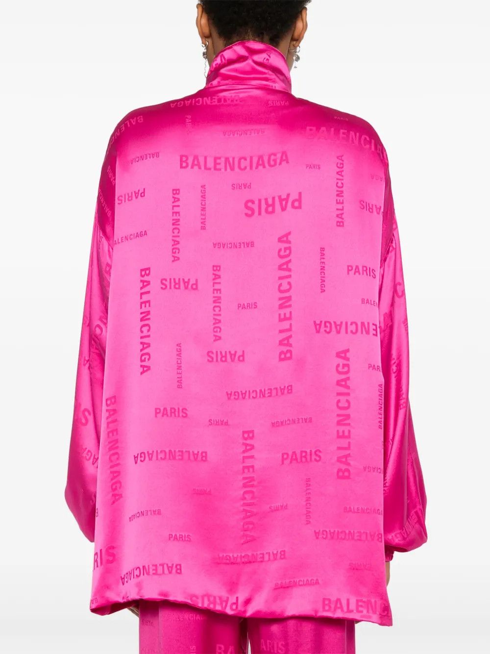 Balenciaga o1y0625 Logo Turtleneck Sweatshirt in Fuchsia Size XS / US 0-2 / IT 36-38 - 4 Thumbnail