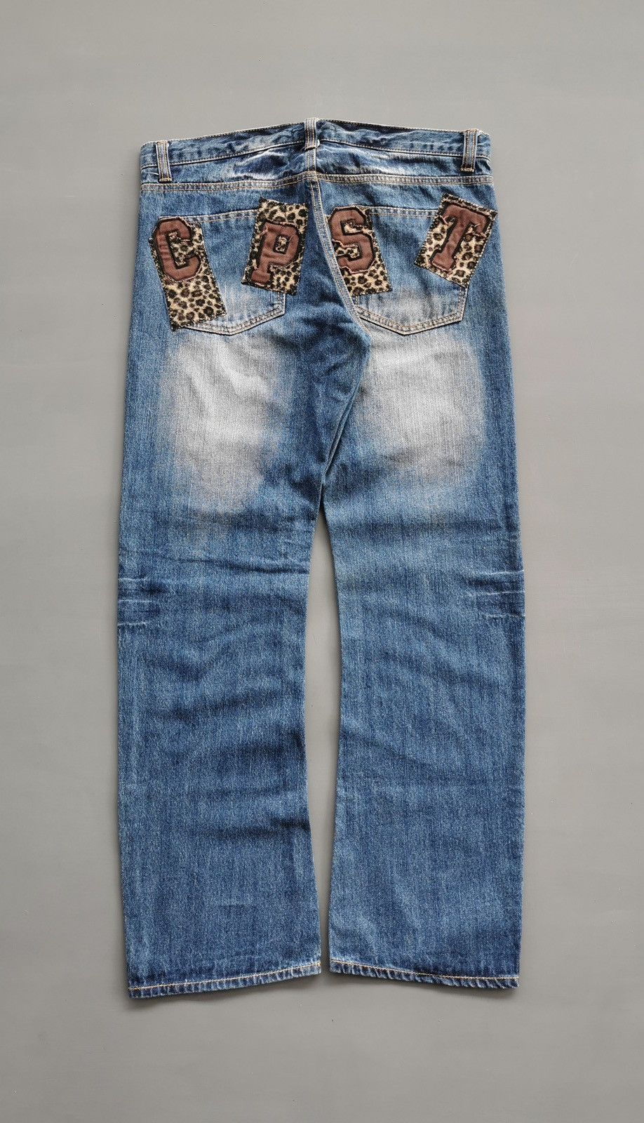 Japanese Brand Chip Clip Japan CPST Leopard Distressed Patchwork Denim Jean Size US 34 / EU 50 - 3 Thumbnail