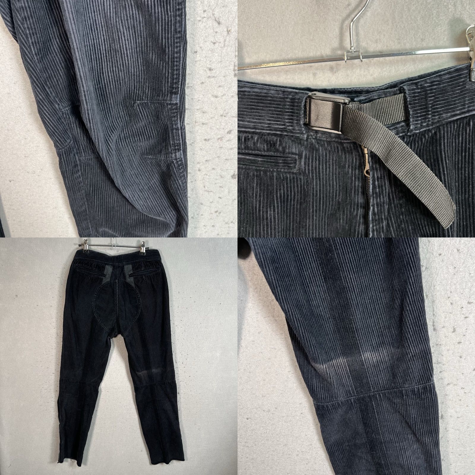 Vintage General Research Corduroy Pants Men Adult 29 x 26 Belted Black 90s Vintage Chino Flat Front Mens Size US 29 - 8 Thumbnail
