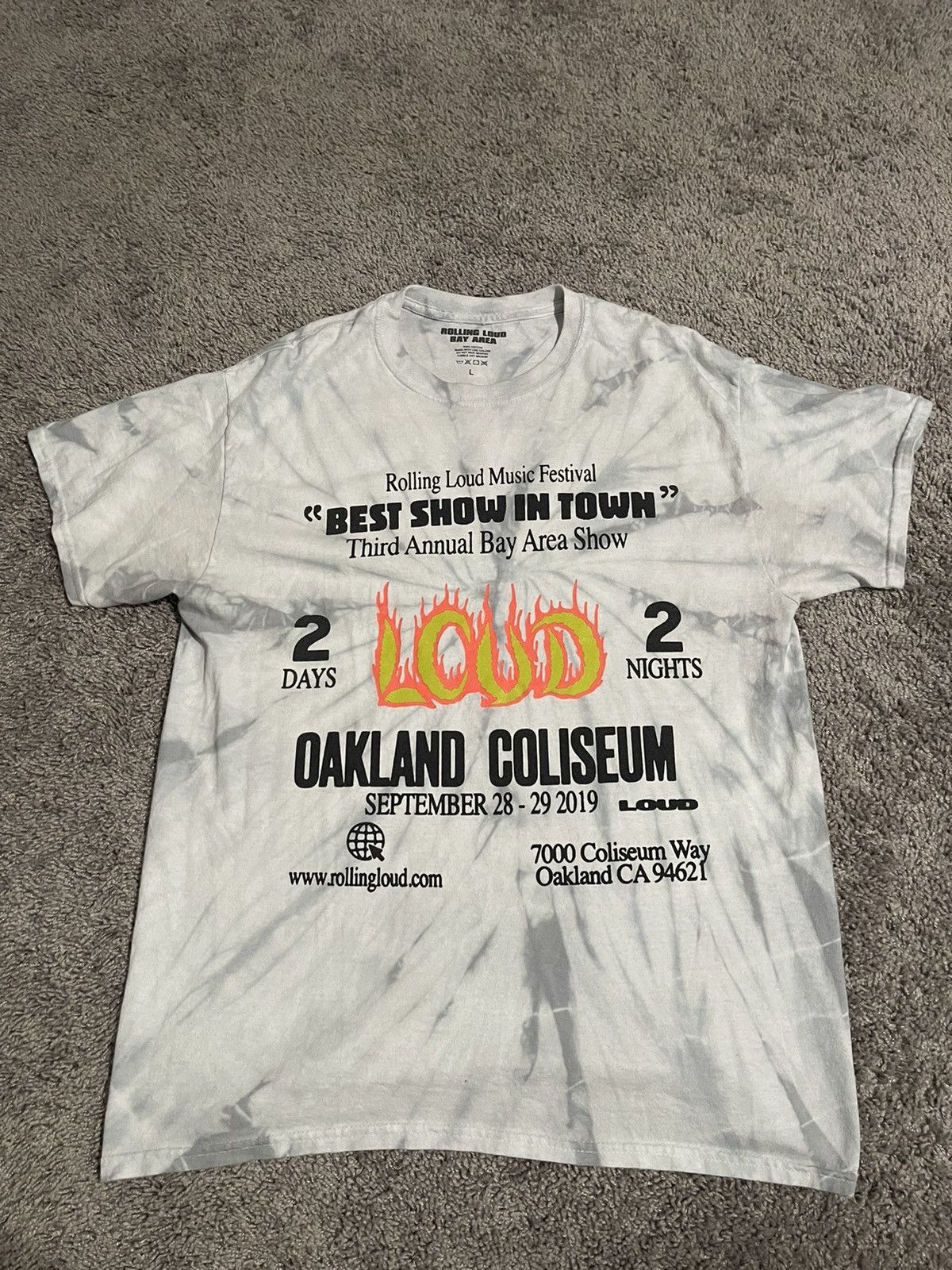 Rolling Loud Rolling Loud 2019 Oakland Tour Shirt Tie Dye Playboi Carti ...