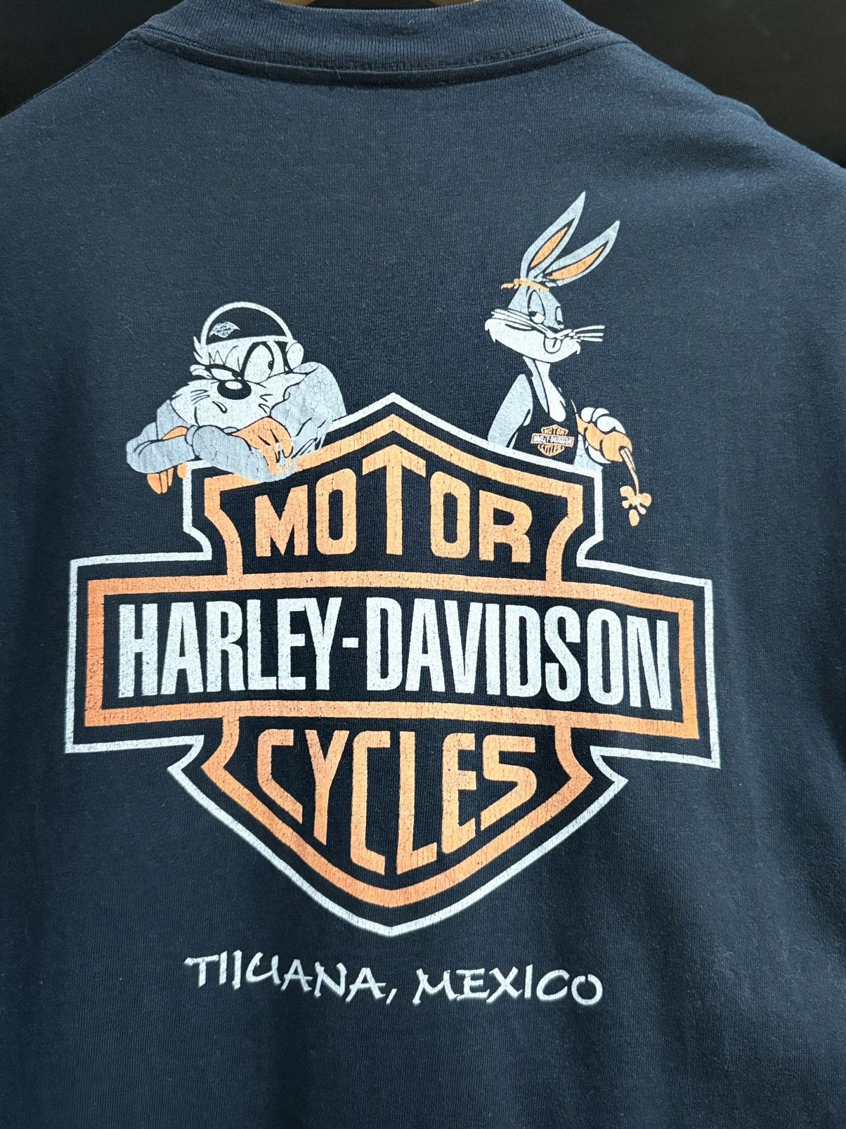 Harley Davidson Vintage 90s Harley Davidson Lonney Tones Two Tone Faded Tee Size US L / EU 52-54 / 3 - 2 Thumbnail