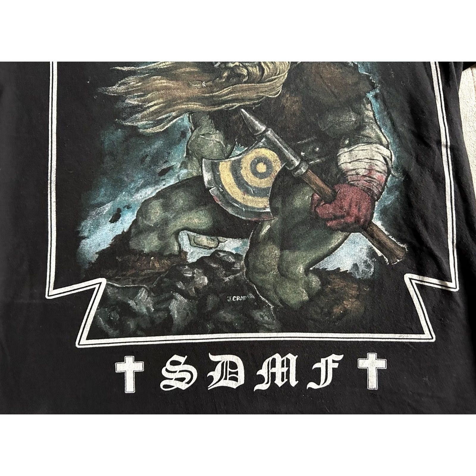 Vintage VINTAGE Black Label Society Men’s T-Shirt Viking Graphic “SDMF” 90s Black M Mens Short Sleeve Solid Size US M / EU 48-50 / 2 - 3 Thumbnail
