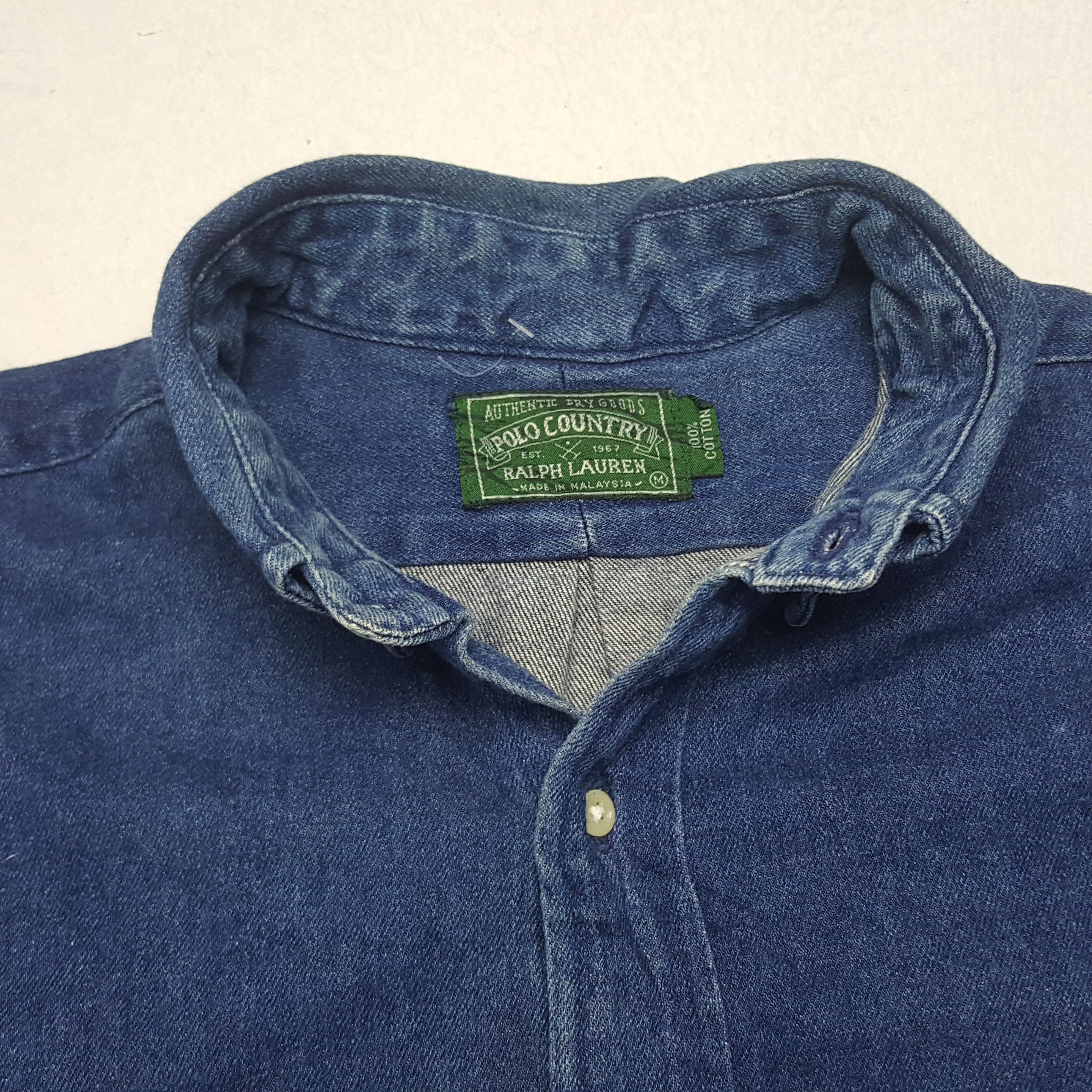 Polo Ralph Lauren × Vintage Vintage Polo Country Ralph Lauren Denim Button Up Shirt Size US M / EU 48-50 / 2 - 4 Thumbnail