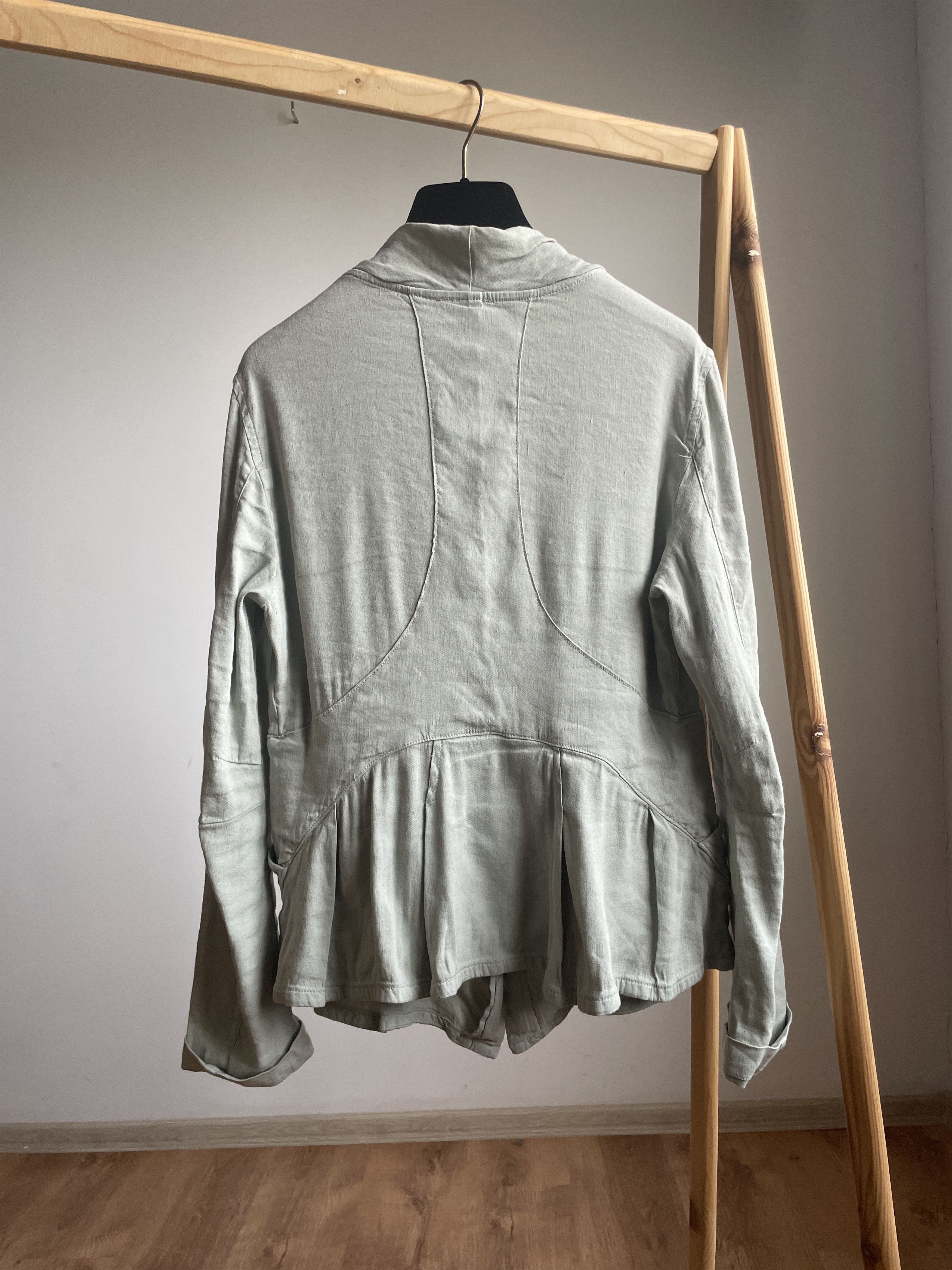 Transit Transit Par Such Womens Shawl Collar Linen Blend Blazer Size L / US 10 / IT 46 - 2 Thumbnail