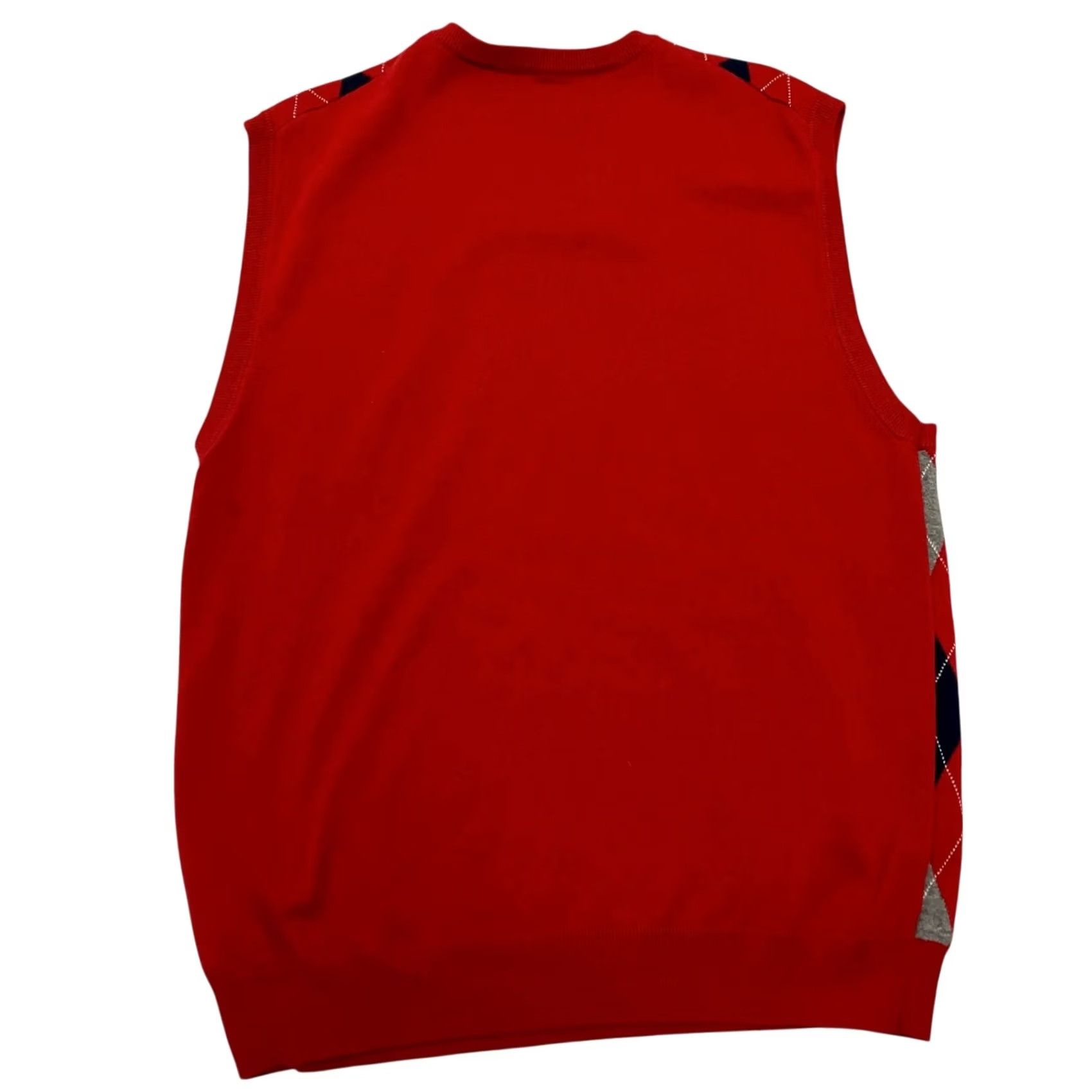 Chaps Chaps Vest XL Argyle Red Navy Grey V Neck Cotton Knit Shirt/Presenter: Jumper? Size US XL / EU 56 / 4 - 5 Thumbnail