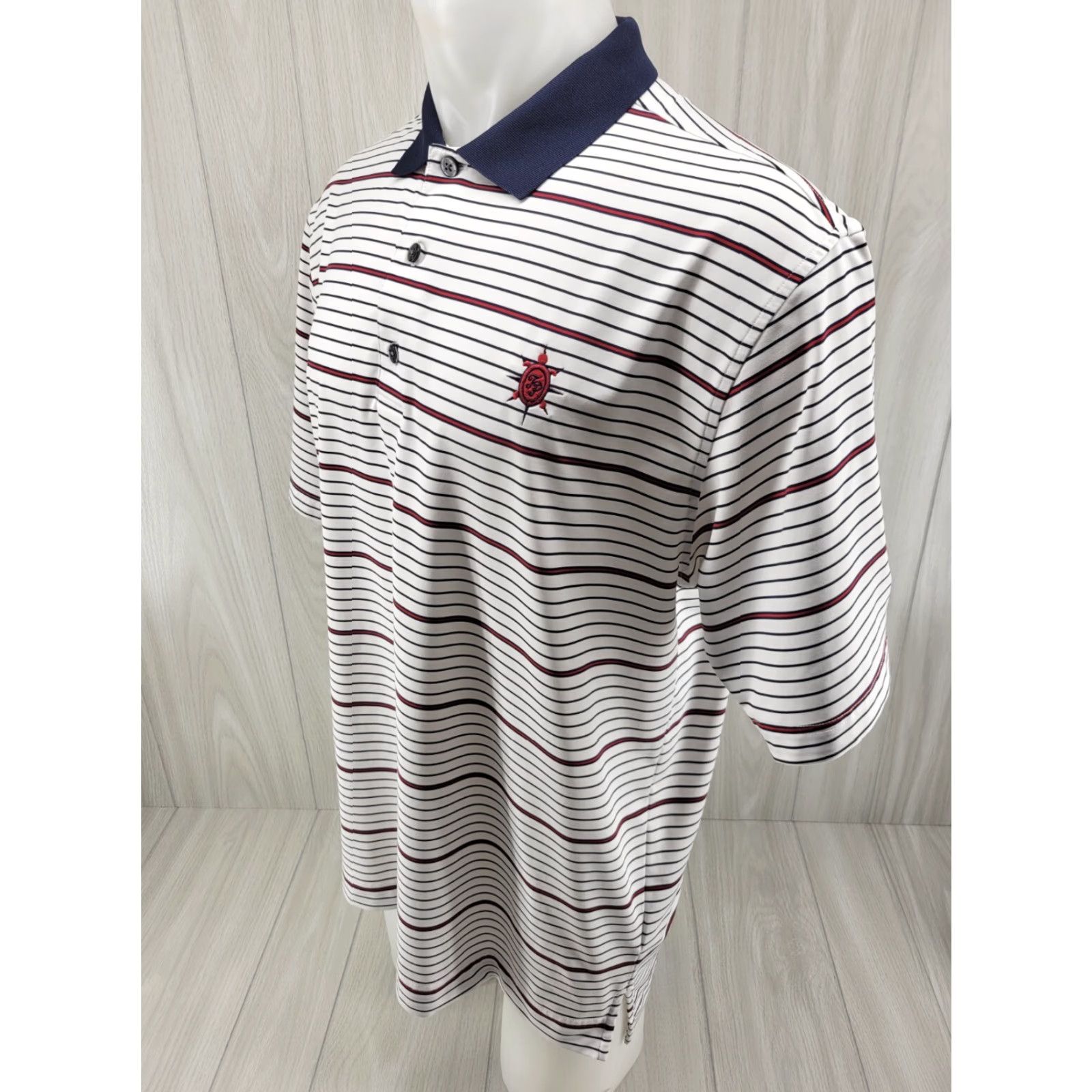 Footjoy FootJoy Polo Shirt M S Size L White Red Striped Logo US Flag Vintage No Size US L / EU 52-54 / 3 - 3 Thumbnail