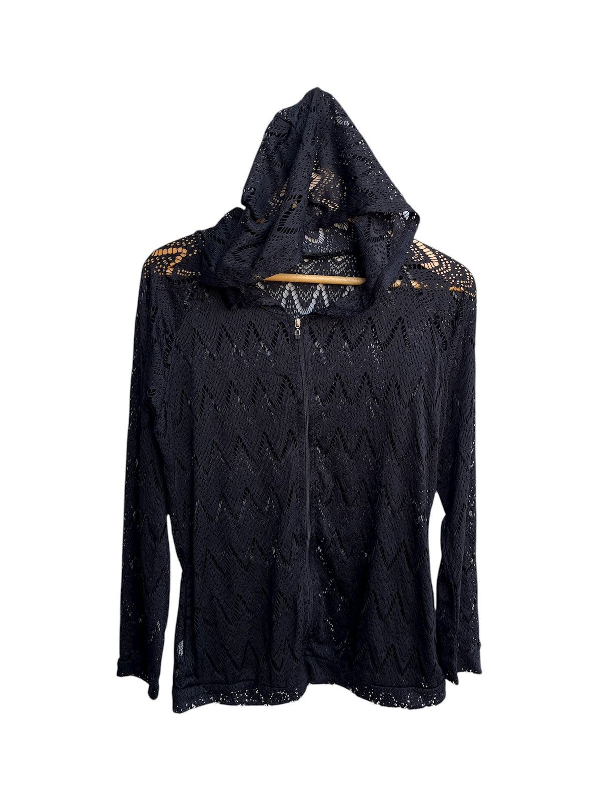 20471120 Vintage Pierre Cardin Mesh Top Ziperhodie Gohtic Punk Y2K Size US S / EU 44-46 / 1 - 1 Thumbnail