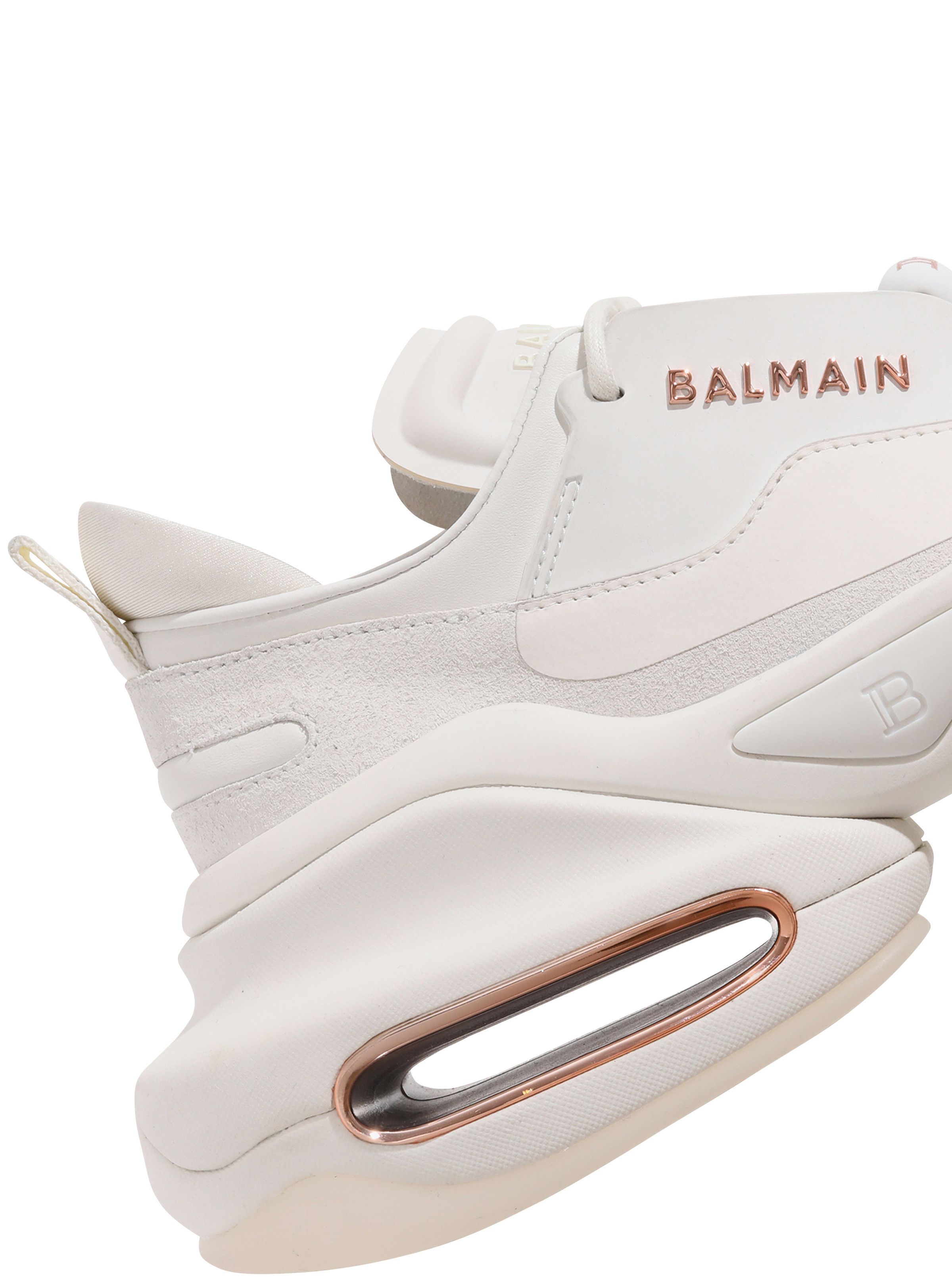 Balmain o1s1wg110925 Leather And Suede B Bold Sneaker in White Size US 7 / IT 37 - 7 Thumbnail
