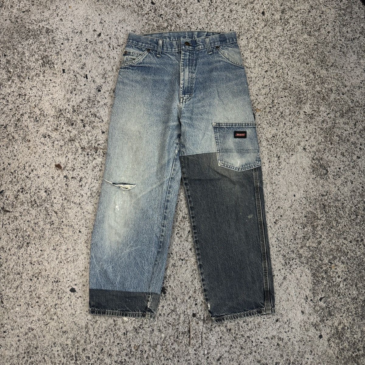 Vintage Dickies Patchwork Faded Thrashed Carpenter Jeans ERD Grunge Size US 28 / EU 44 - 2 Thumbnail