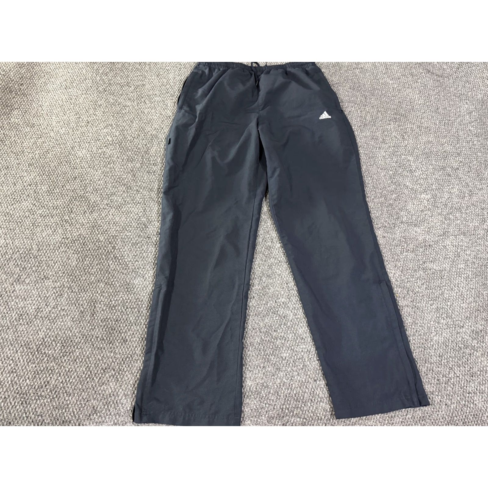 Adidas Adidas Pants Mens M Black Woven Track Elastic Waist Pockets Size US 31 - 2 Thumbnail