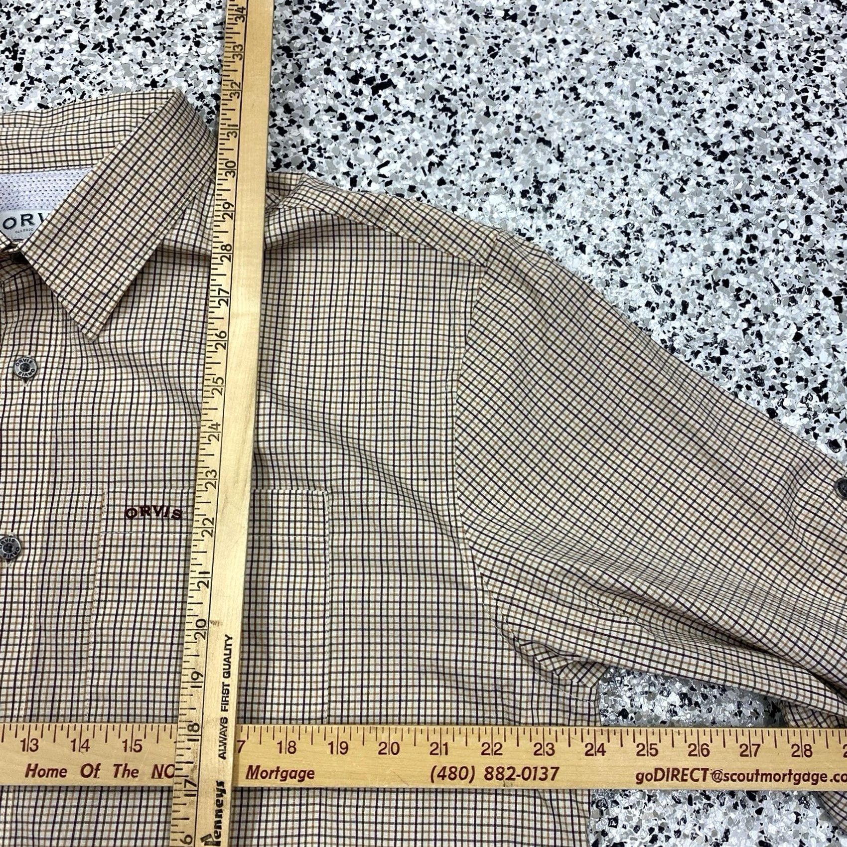 Orvis Orvis Long Sleeve Button Up Shirt Plaid Brown Yellow XL Mens Dress Shirt) Size US XL / EU 56 / 4 - 3 Thumbnail